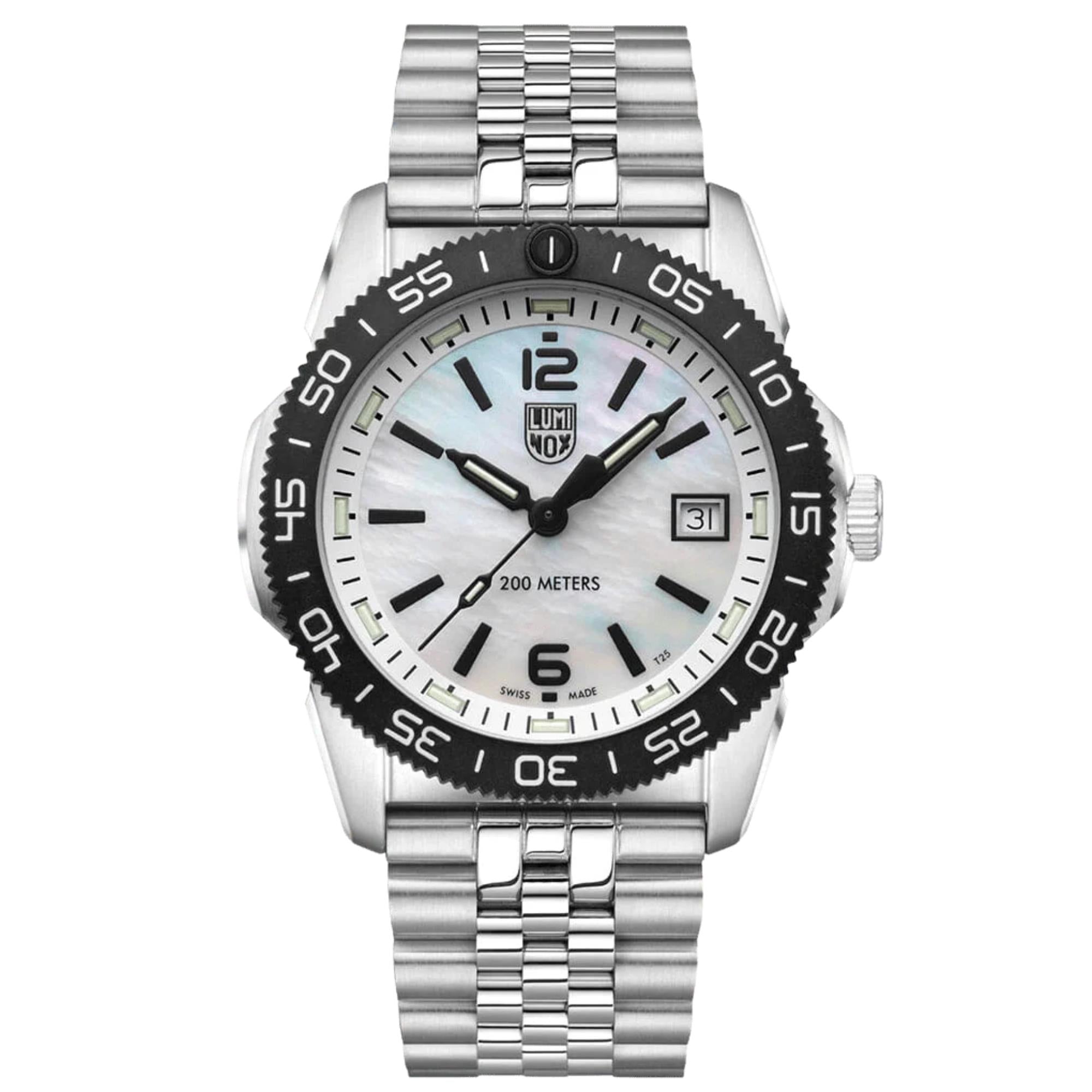 Luminox Pacific Diver Ripple 39mm Mother of Pearl Dial Steel Quartz Watch XS.3126M.1