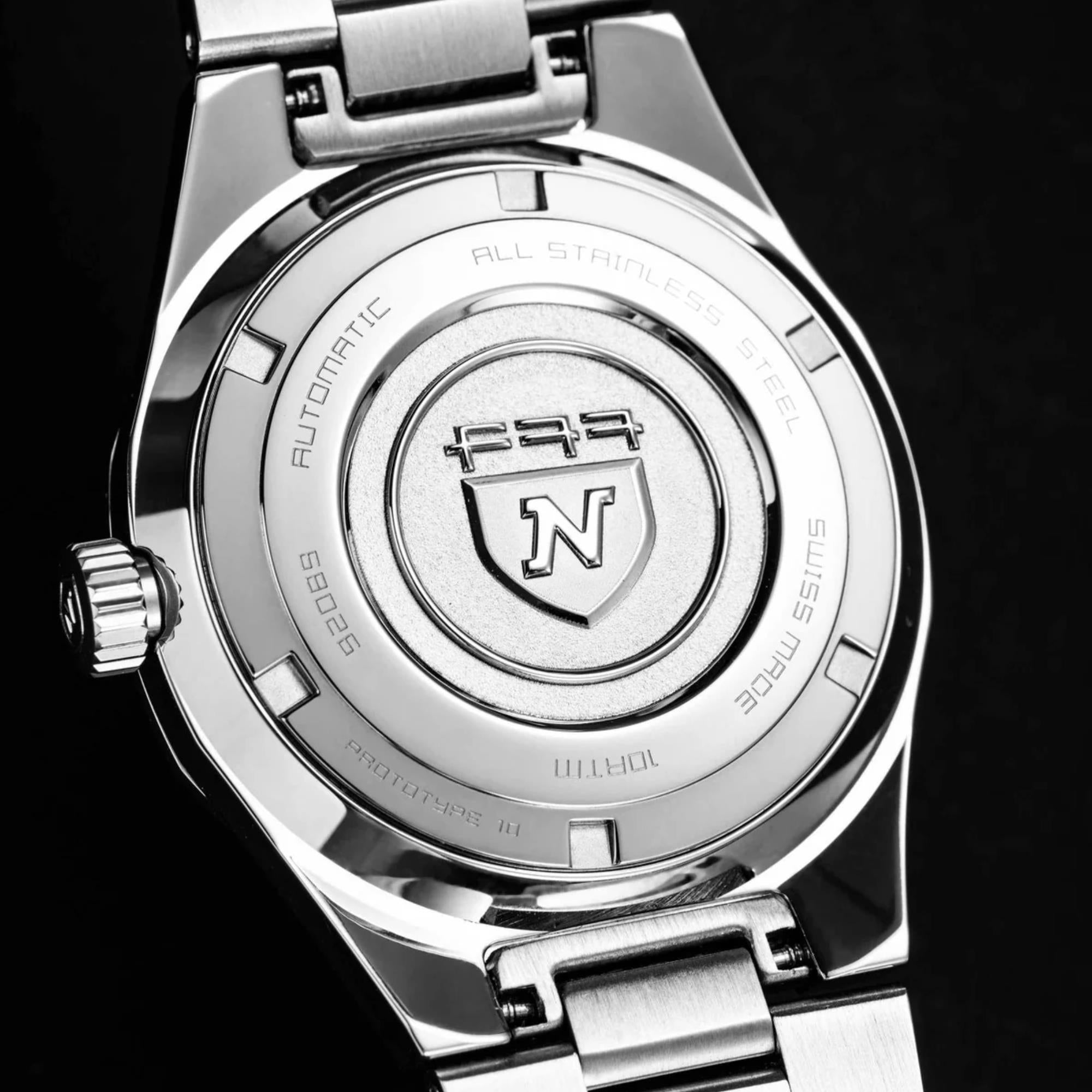 Nivada Grenchen F77 MK1 37mm Dark Blue Dial Steel Mens Automatic Watch 68010A77