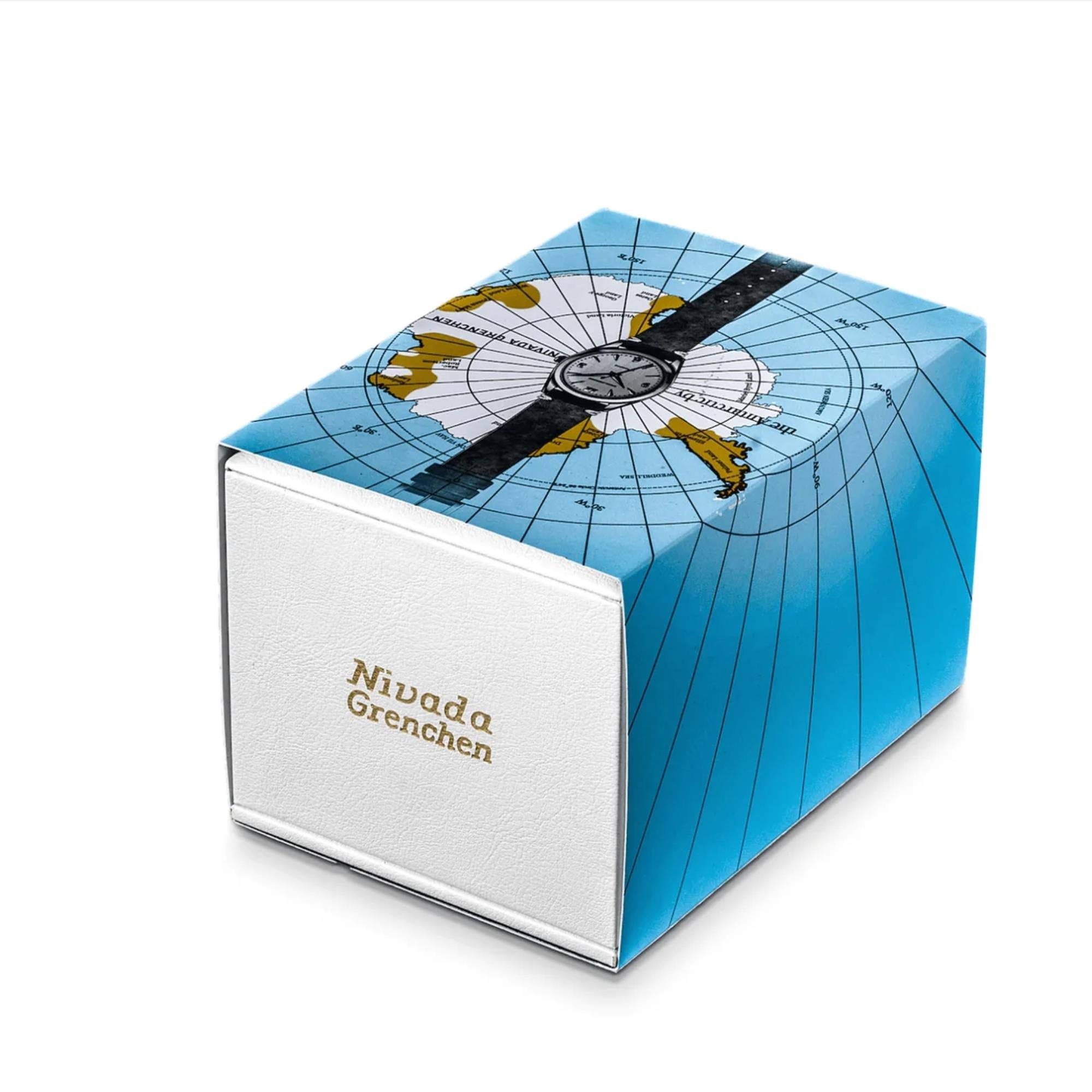 Nivada Grenchen Antarctic Spider 38mm Silver-White Dial Steel Mens Automatic Watch 32023A04