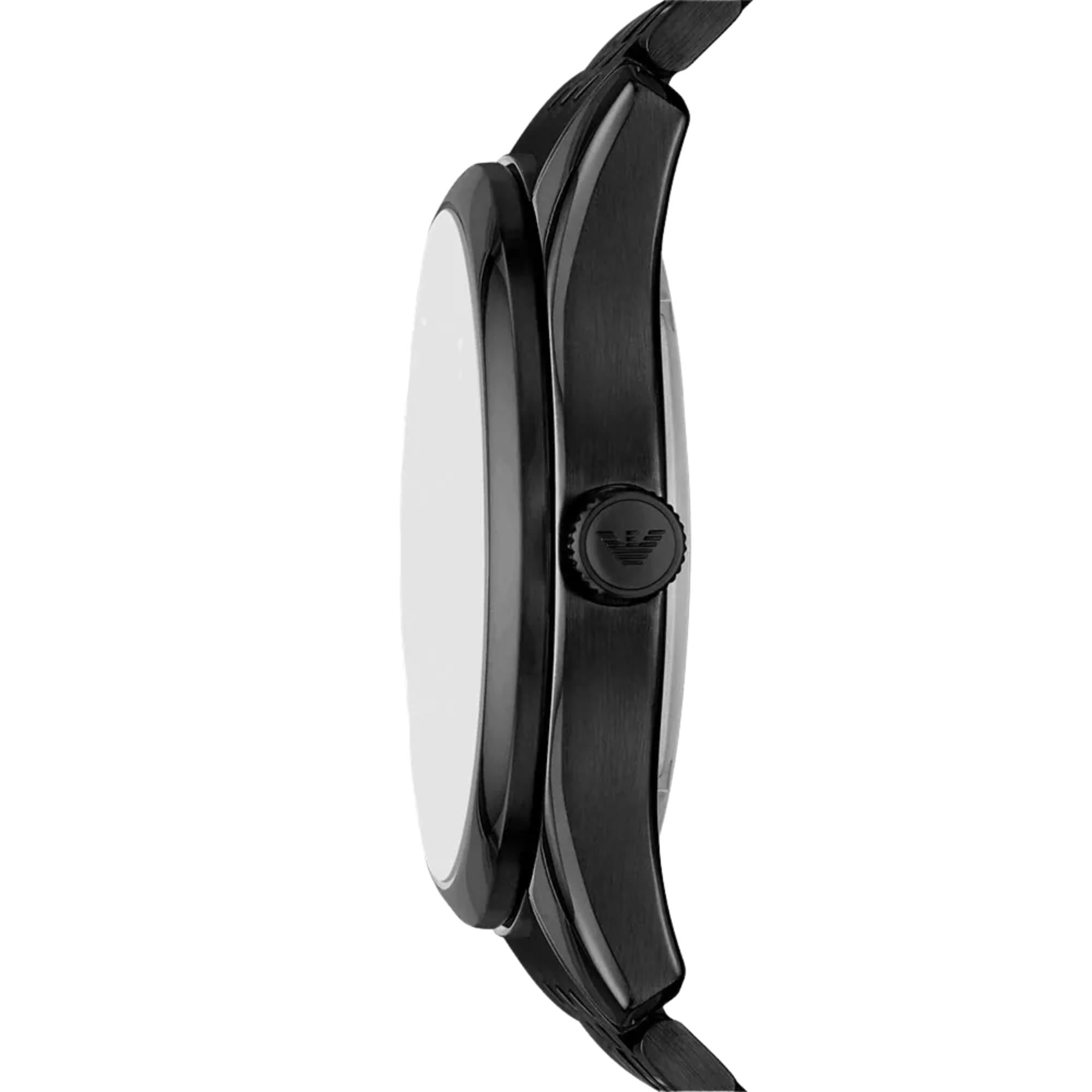 Emporio Armani Antonio AR60093 side profile view showing crown detail and case thickness