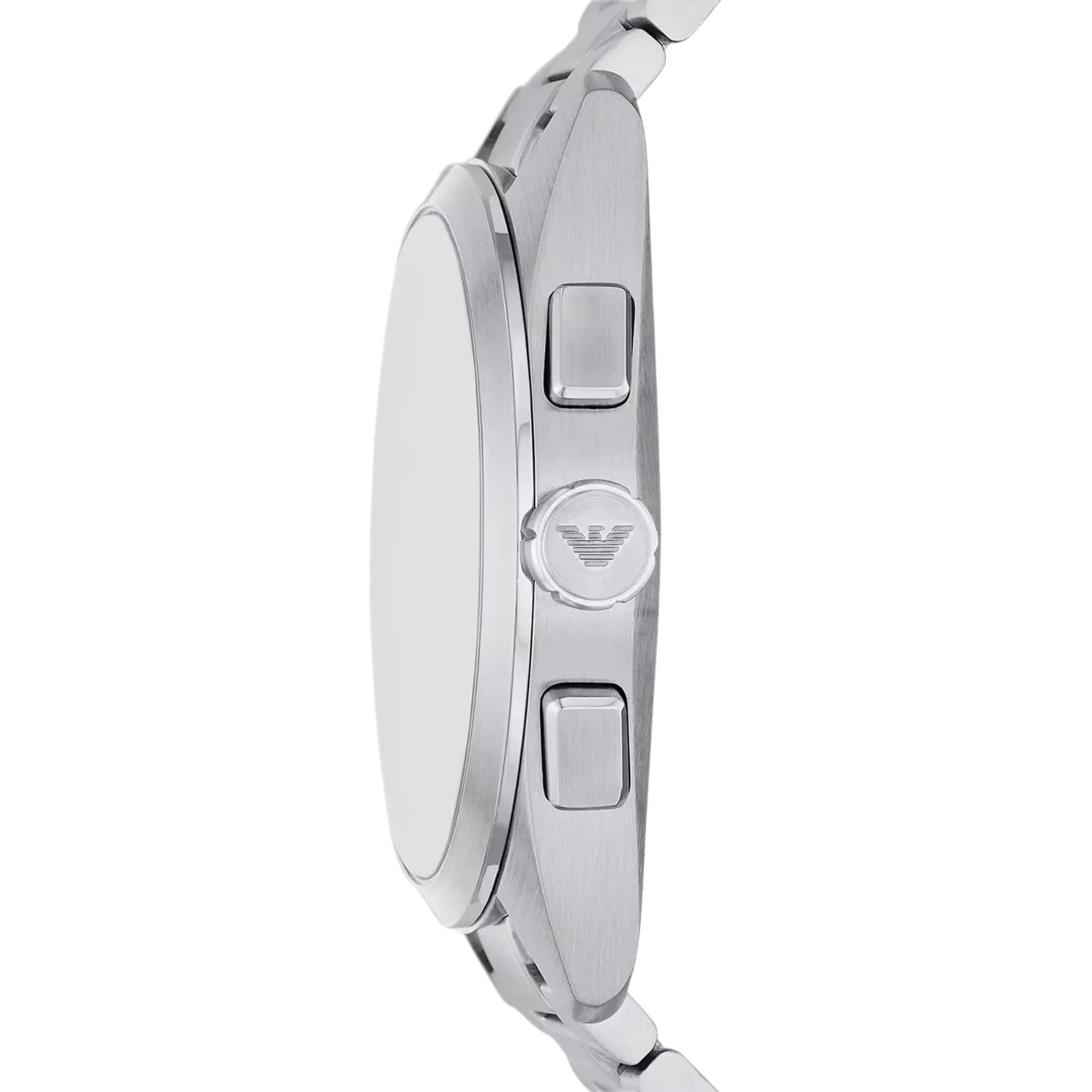 Emporio Armani Claudio AR11541 side profile crown and pushers detail