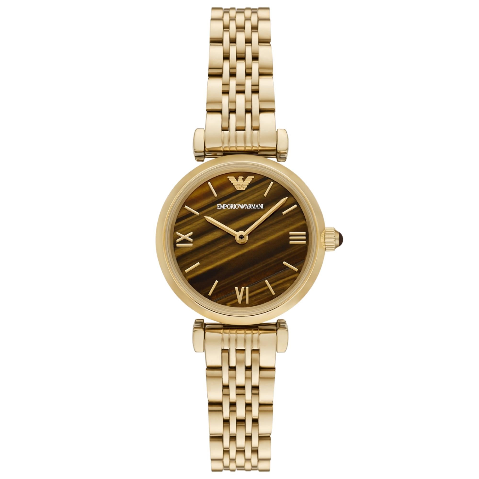 Emporio Armani Gianni 28mm Brown Dial Steel Ladies Quartz Watch AR11703
