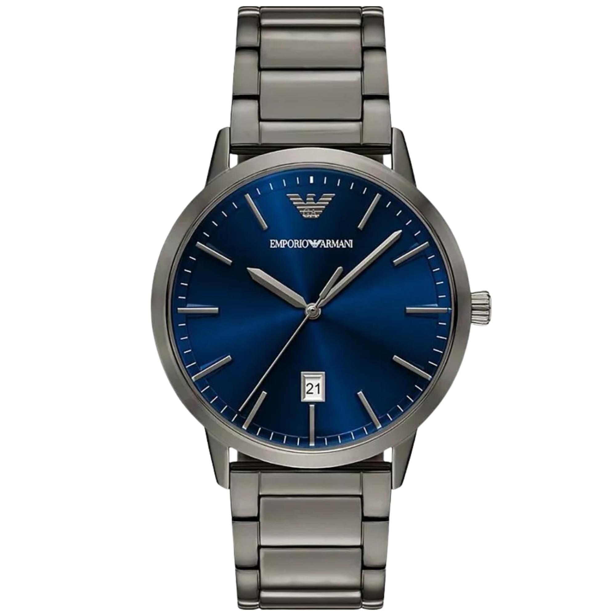 Emporio Armani Ruggero 43mm Blue Dial Steel Mens Quartz Watch AR11731