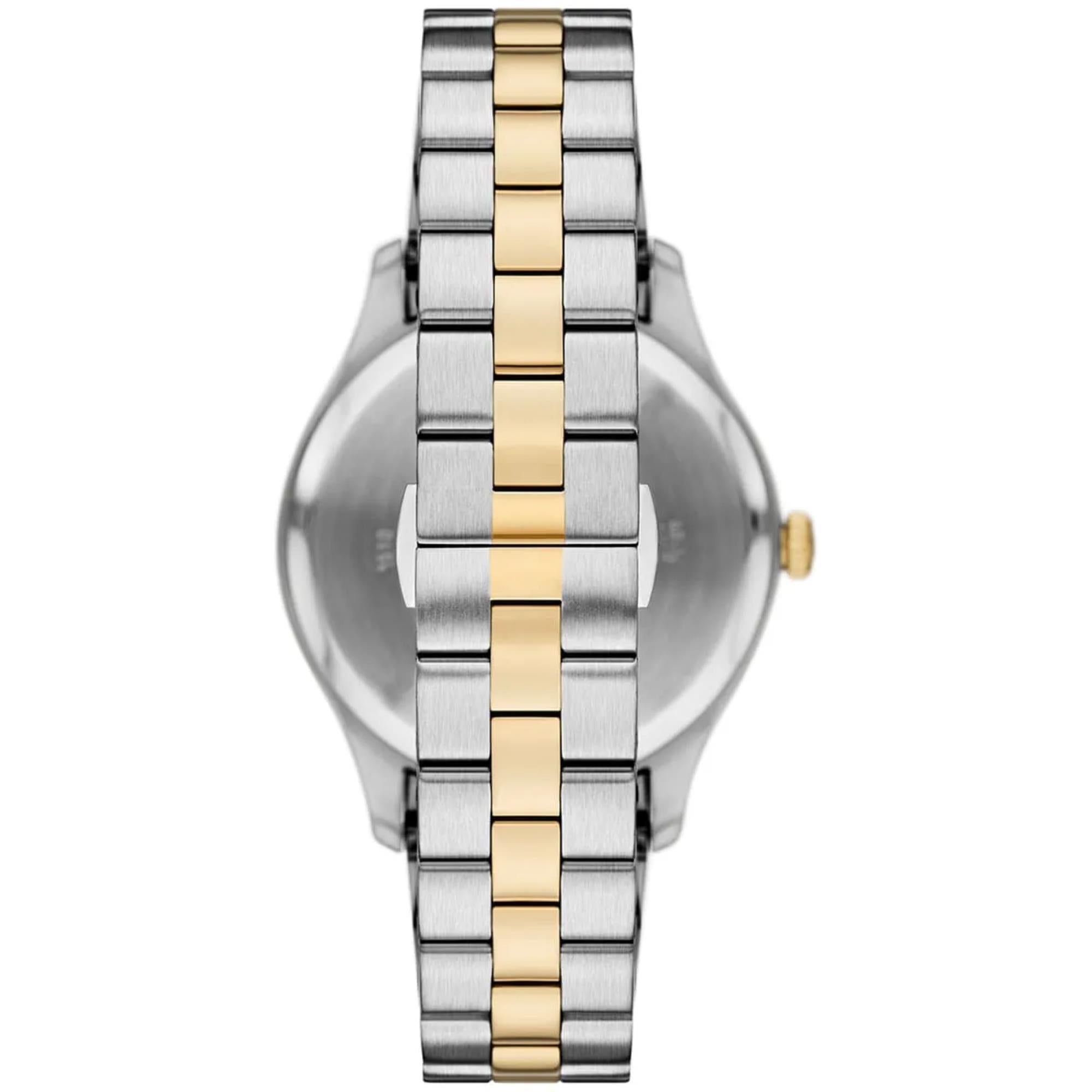 Emporio Armani Dario 41mm Beige Dial Steel Mens Quartz Watch AR11735
