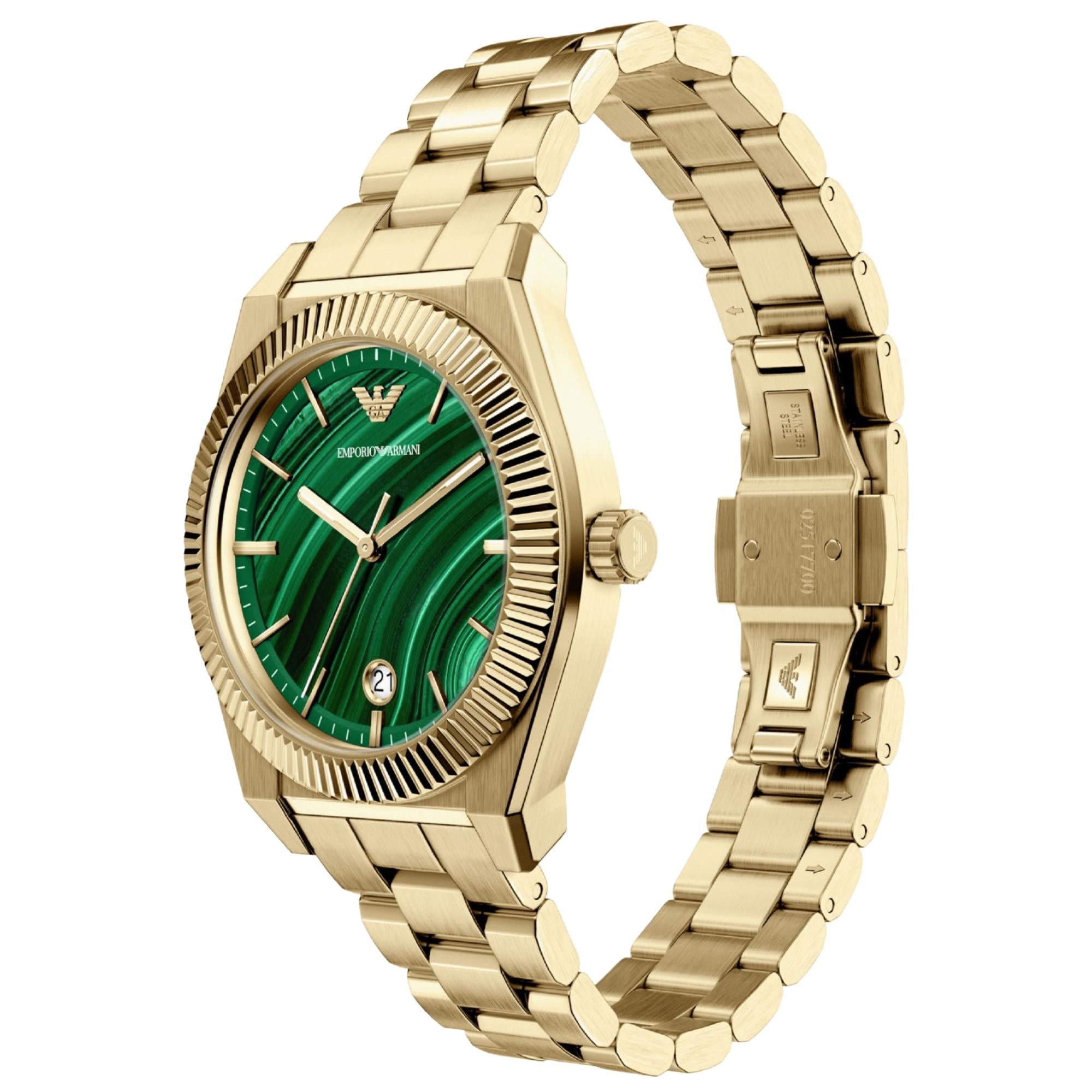 Emporio Armani Federico 37mm Green Dial Steel Mens Quartz Watch AR11759