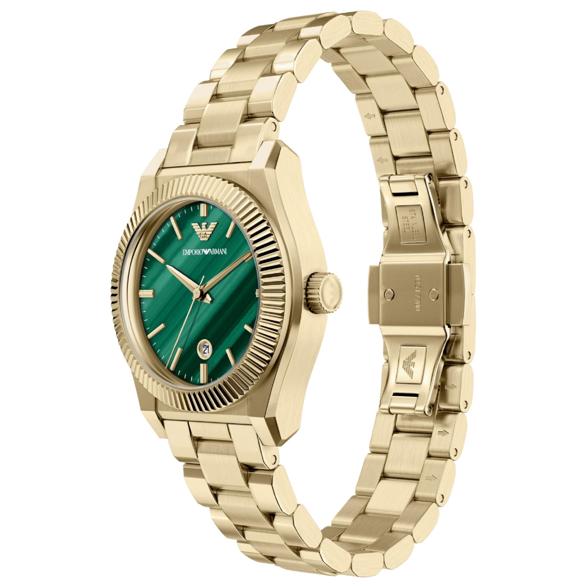 Emporio Armani Federica 32mm Green Dial Steel Ladies Quartz Watch AR11761