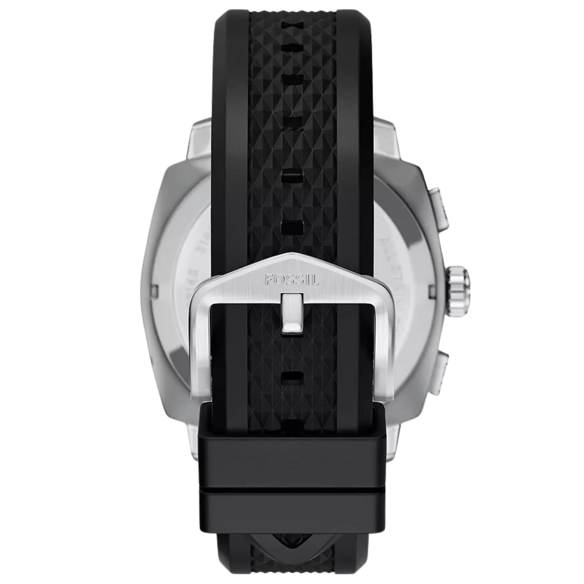 Fossil Machine 44mm Chronograph Grey Dial Silicone Mens Quartz Watch FS6145SET