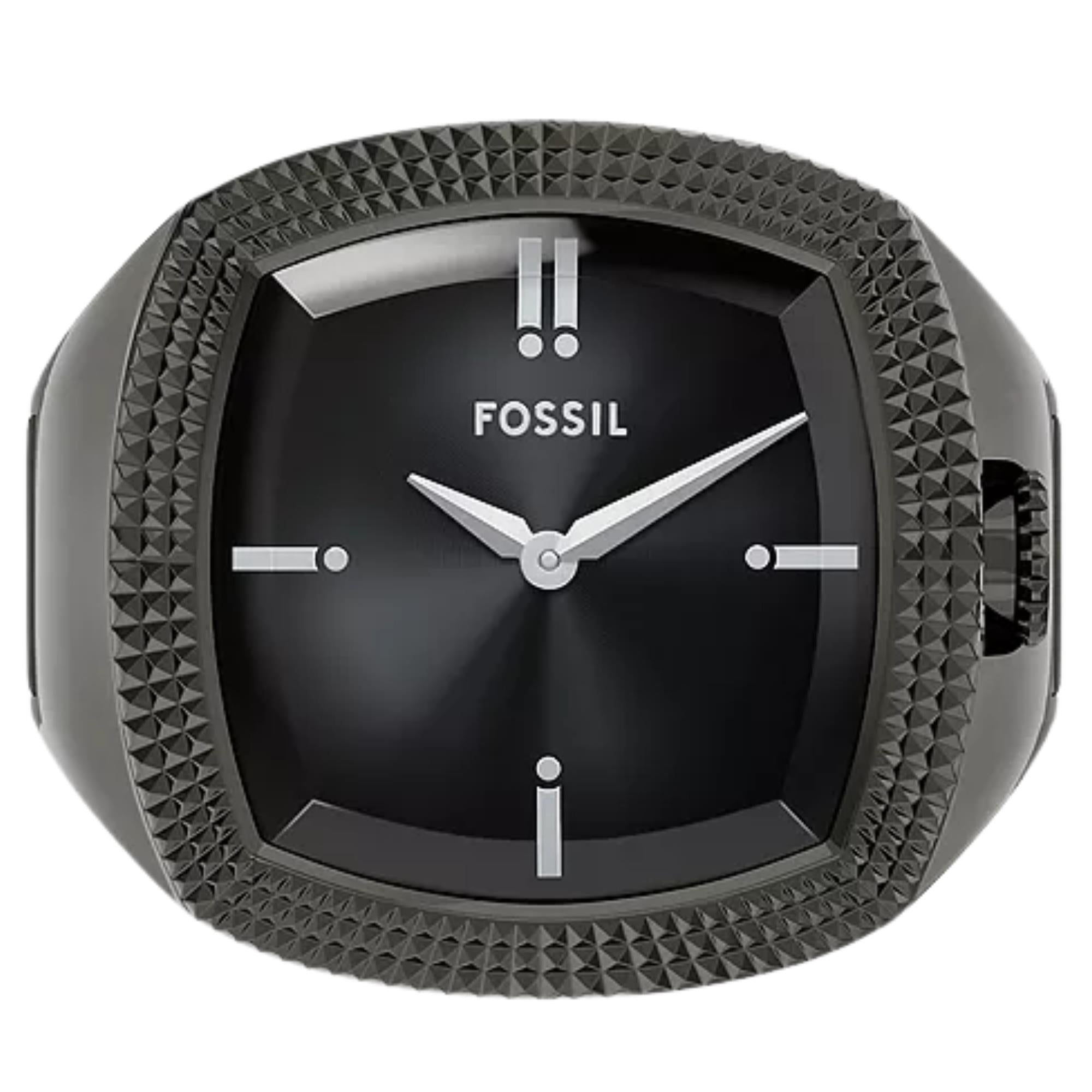 Fossil Machine x Nick Jonas 19mm Limited Edition Black Dial Steel Quartz Ring Watch LE1212