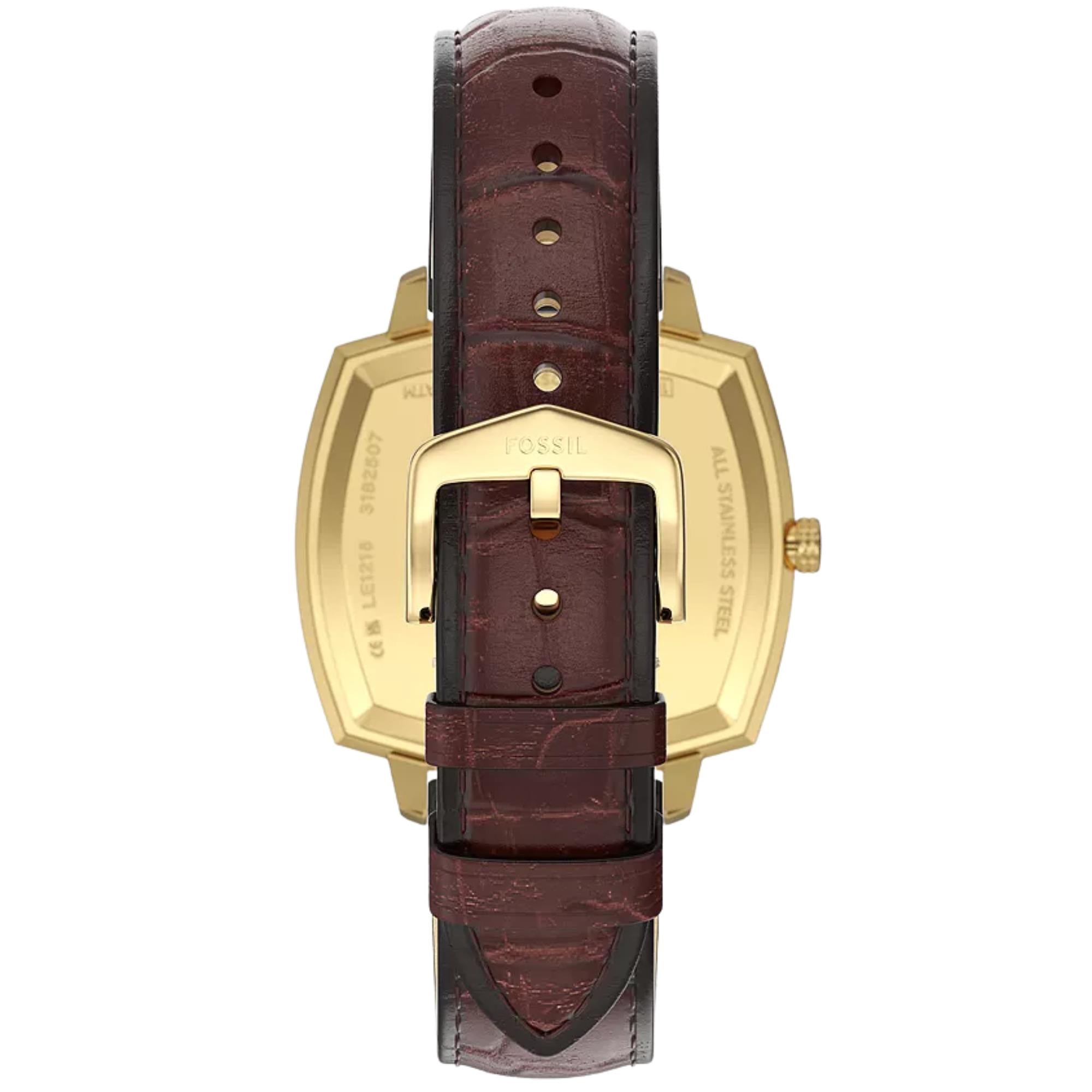 Fossil Machine x Nick Jonas 37mm Blue Dial Leather Quartz Watch LE1215