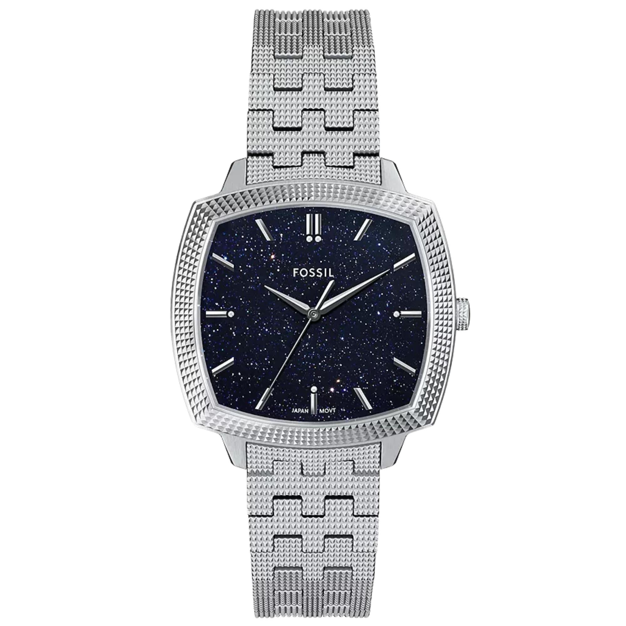 Fossil Machine x Nick Jonas 37mm Blue Dial Steel Quartz Watch LE1216