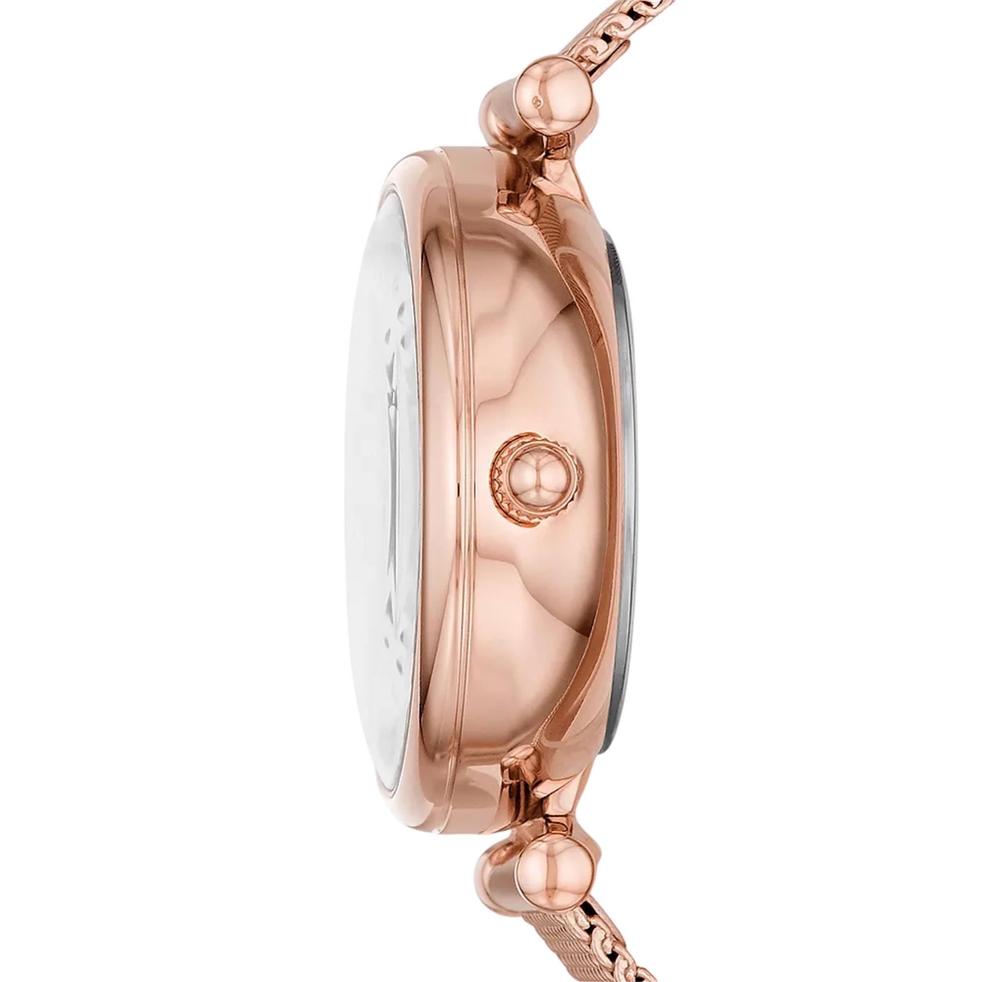 Fossil Carlie 28mm Skeleton Mother of Pearl Dial Steel Ladies Automatic Watch ME3188