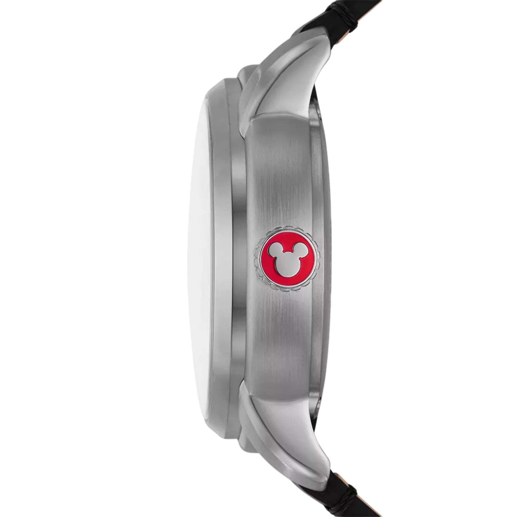 Fossil Disney Mickey Mouse 40mm Special Edition White Dial Leather Automatic Watch SE1111