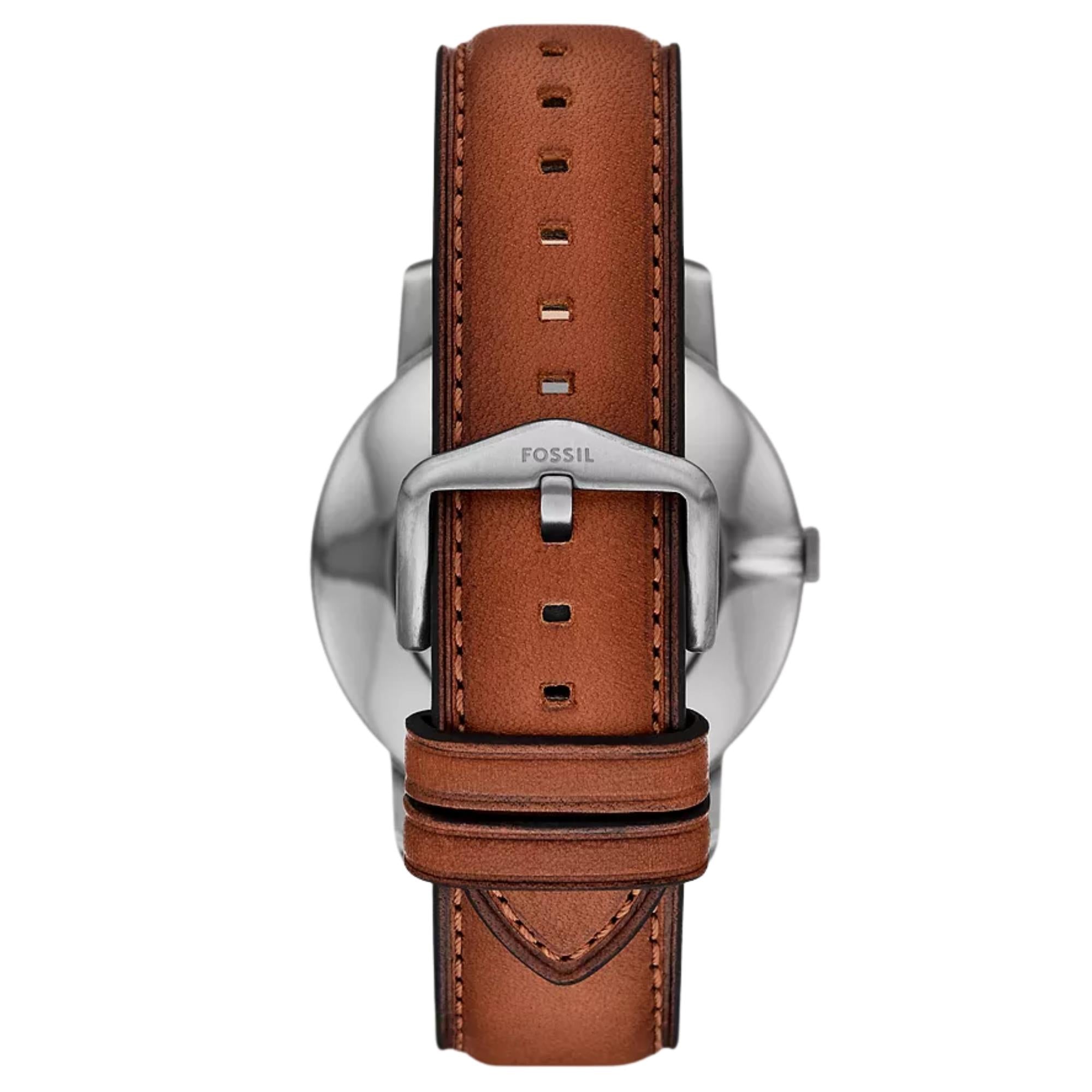 Fossil Minimalist 44mm Green Dial Leather Mens Quartz Watch FS6094