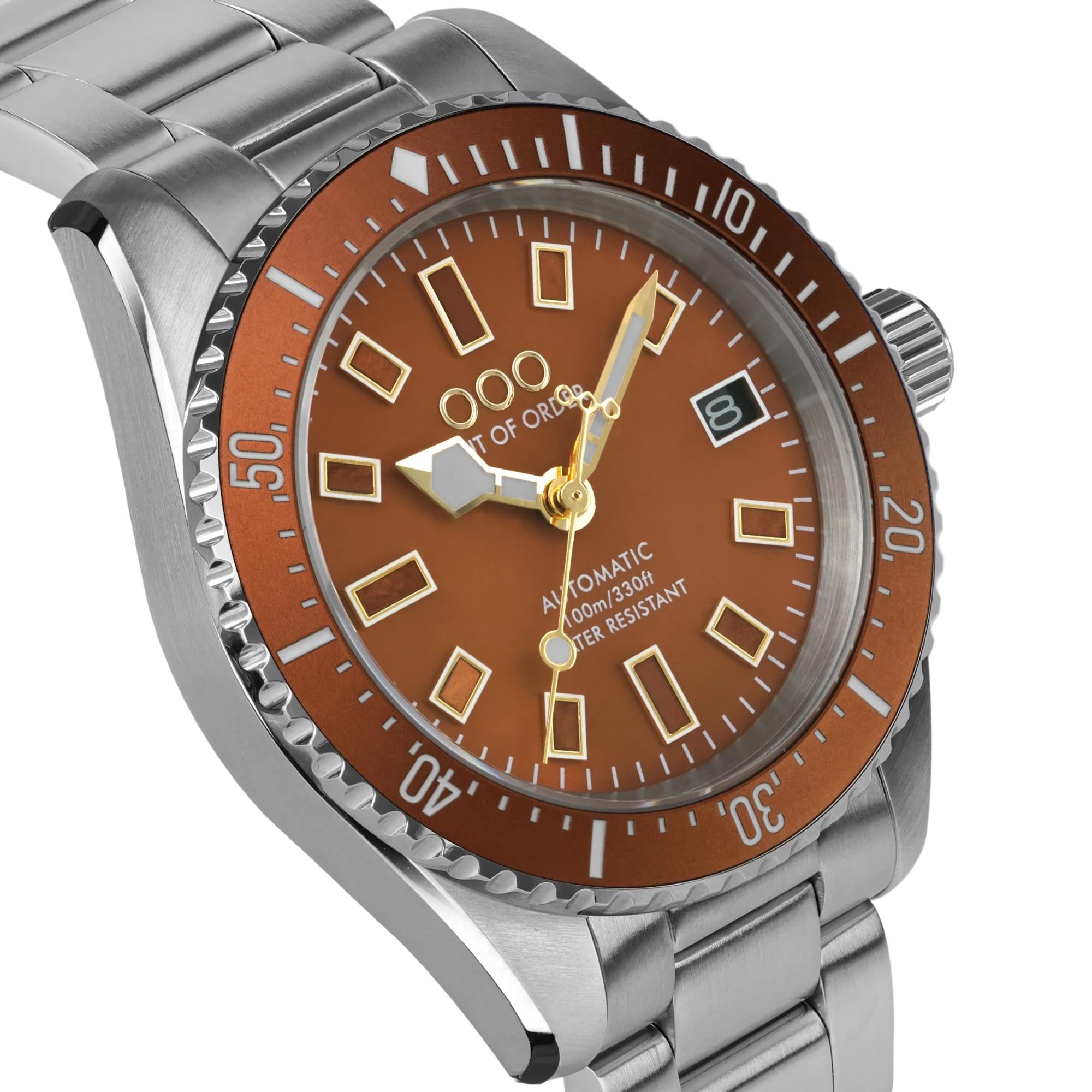 Out of Order Casanova 38mm Rialto Ember Mother of Pearl Steel Mens Automatic Watch OOO.001-38.AR