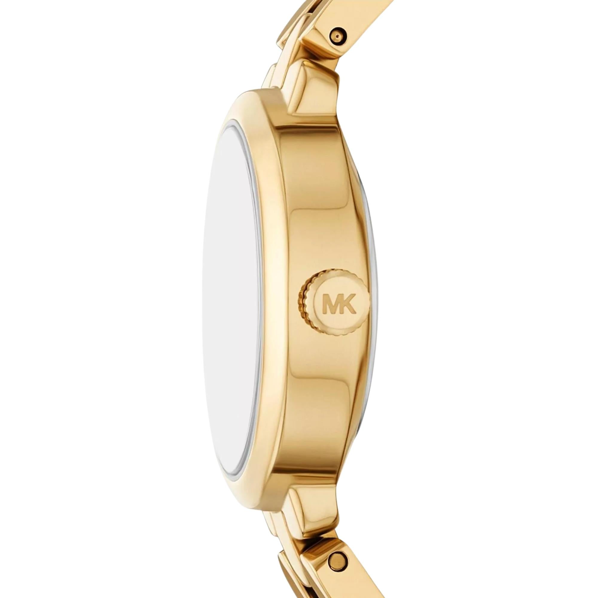 Michael Kors Maude 20.5mm Gold Dial Steel Ladies Quartz Watch MK4955