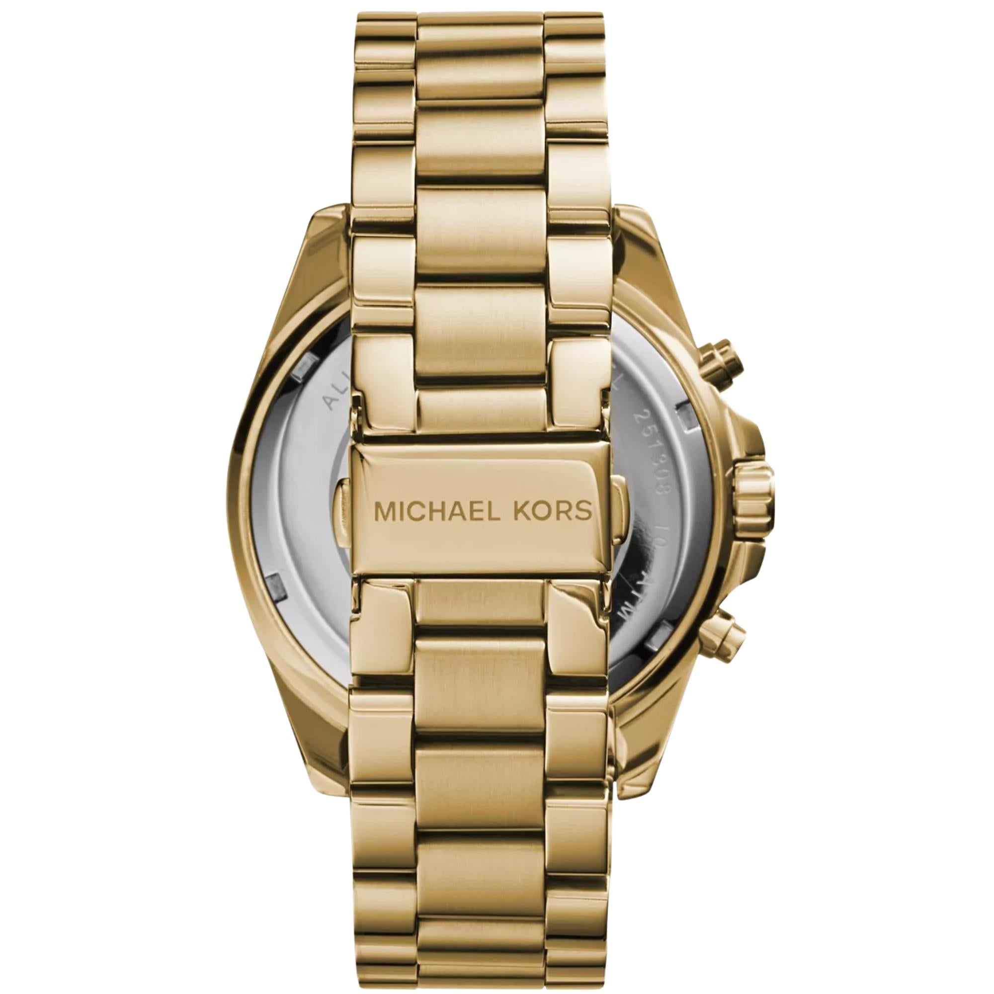 Michael Kors Bradshaw 42mm Chronograph Gold Dial Steel Ladies Quartz Watch MK5605