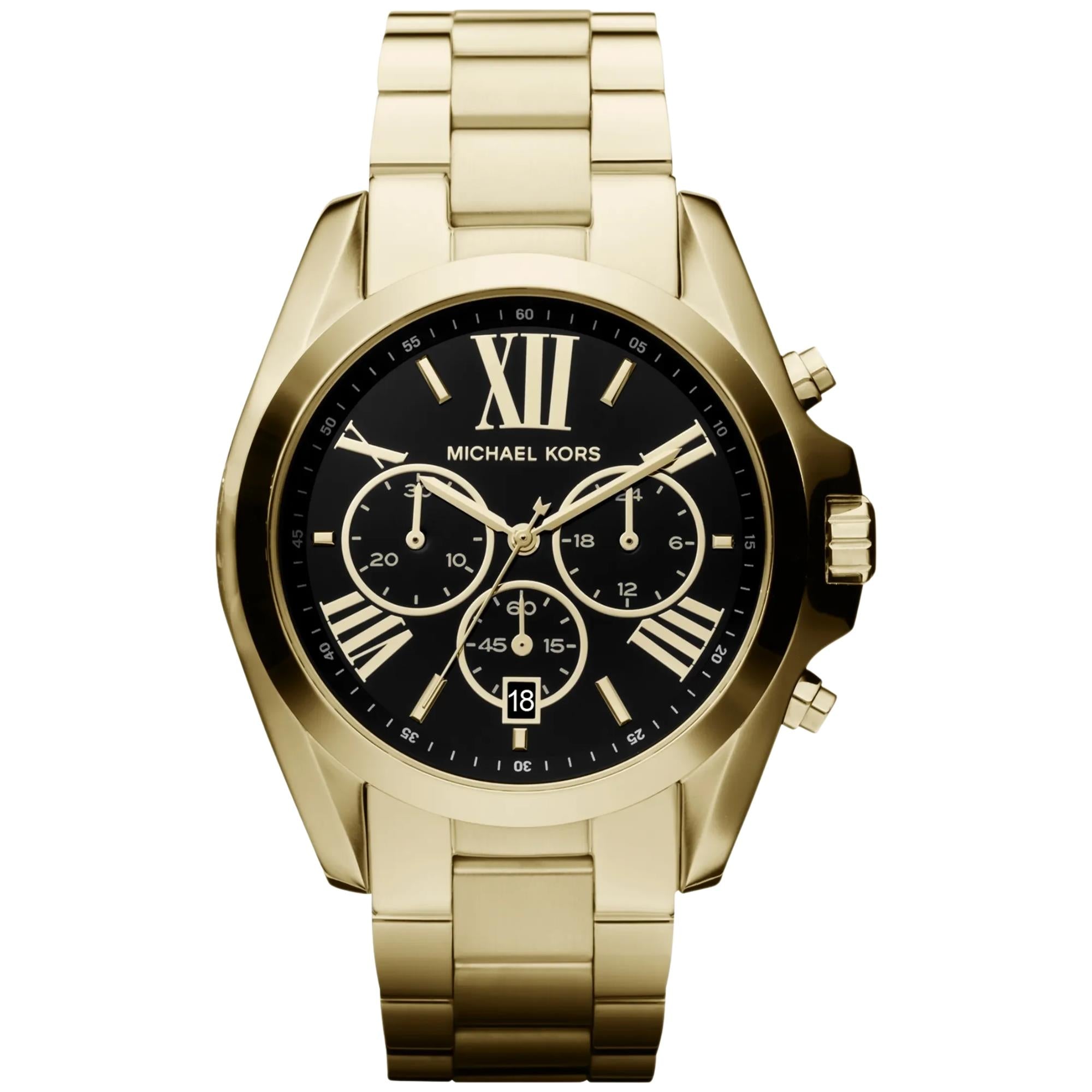Michael Kors Bradshaw 44mm Chronograph Black Dial Steel Ladies Quartz Watch MK5739