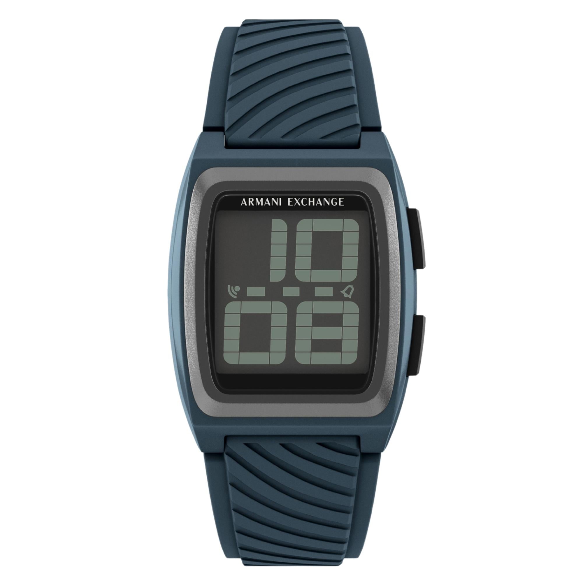 Armani Exchange Kelvin 42mm Digital Silicone Mens Quartz Watch AX2970