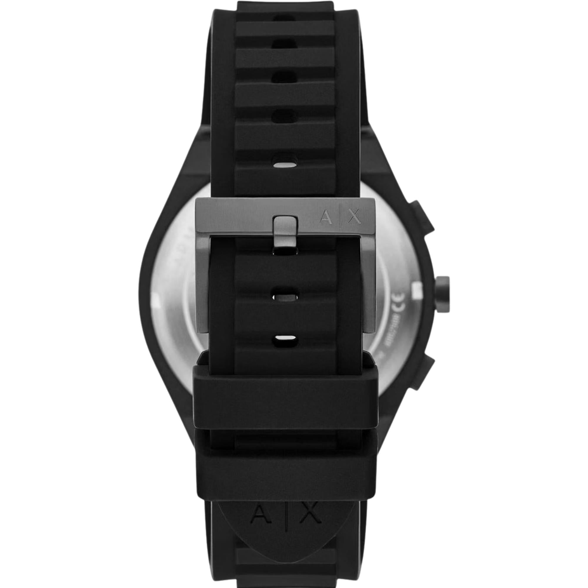 Armani Exchange Sync 44mm Chronograph Multi-Colour Dial Silicone Mens Quartz Watch AX4173