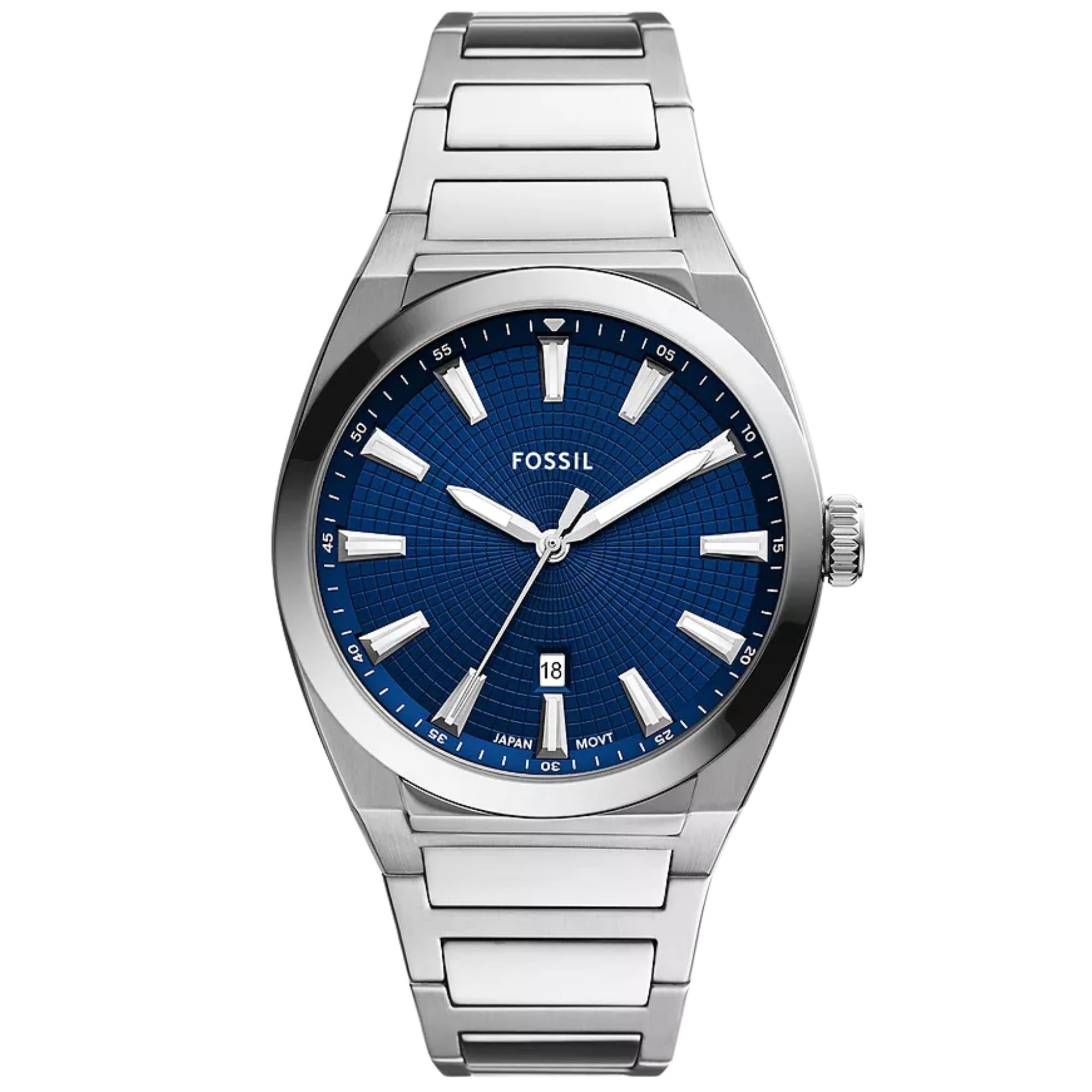Fossil Everett 42mm Blue Dial Steel Bracelet Mens Watch FS5822