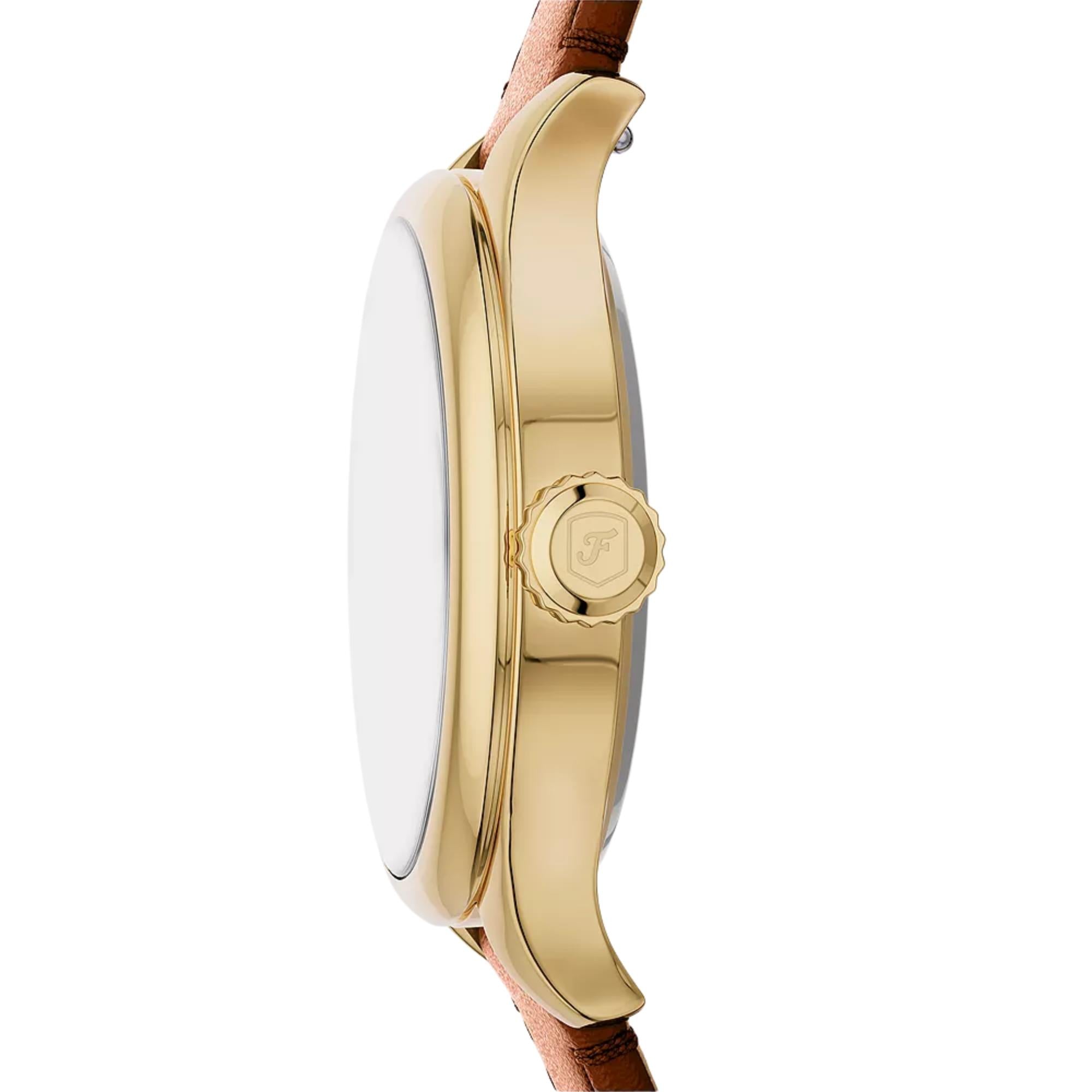 Fossil Gilmore 28mm Silver Dial Leather Ladies Quartz Watch ES5423