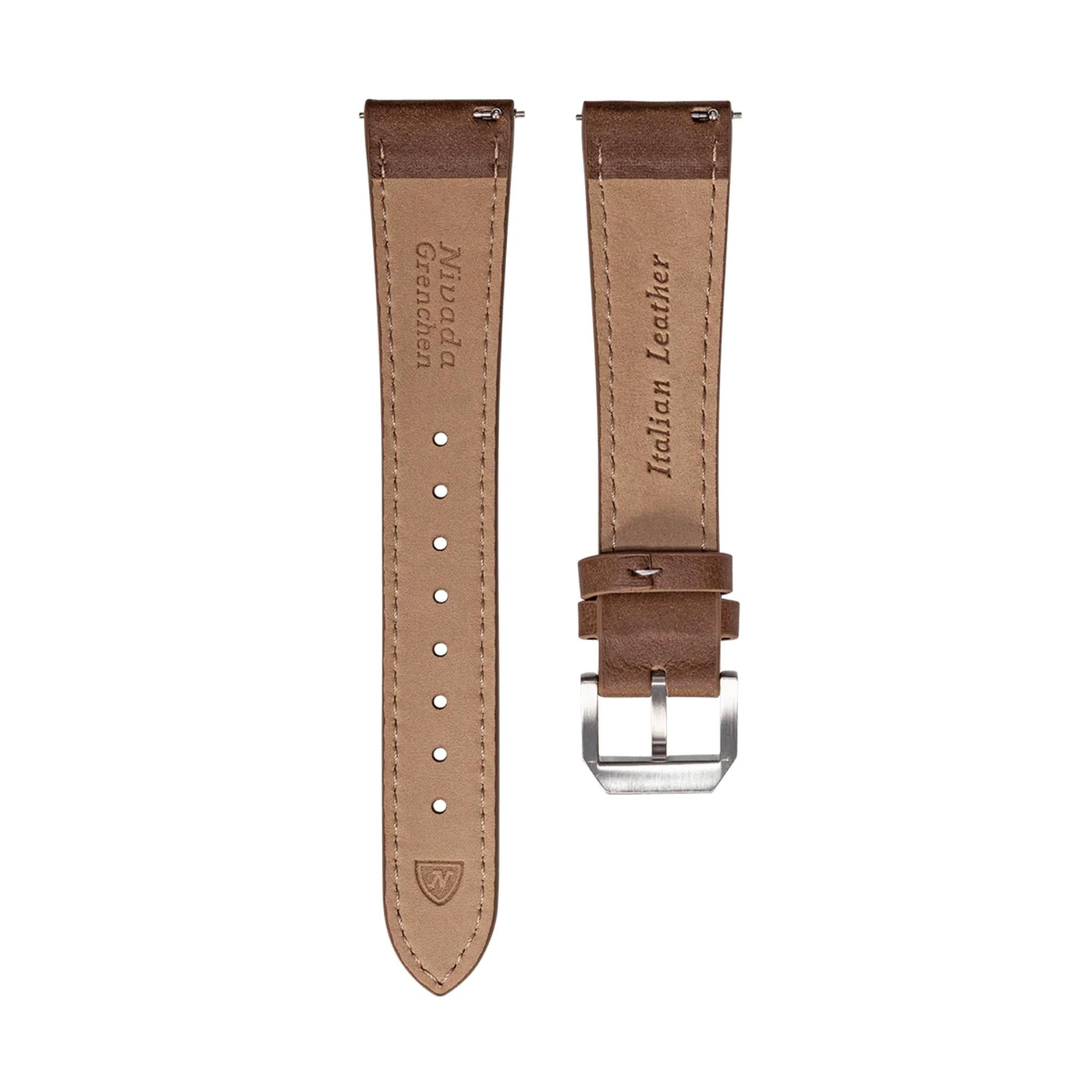 Nivada Grenchen 20mm Brown Leather Strap NZ16AB
