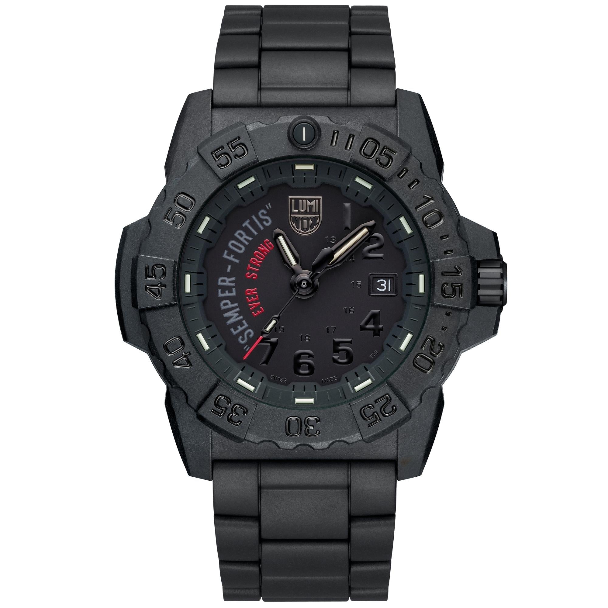 Luminox Navy SEAL 'Semper-Fortis' 45mm Limited Edition Black Dial Carbonox Mens Quartz Watch XS.3515.N