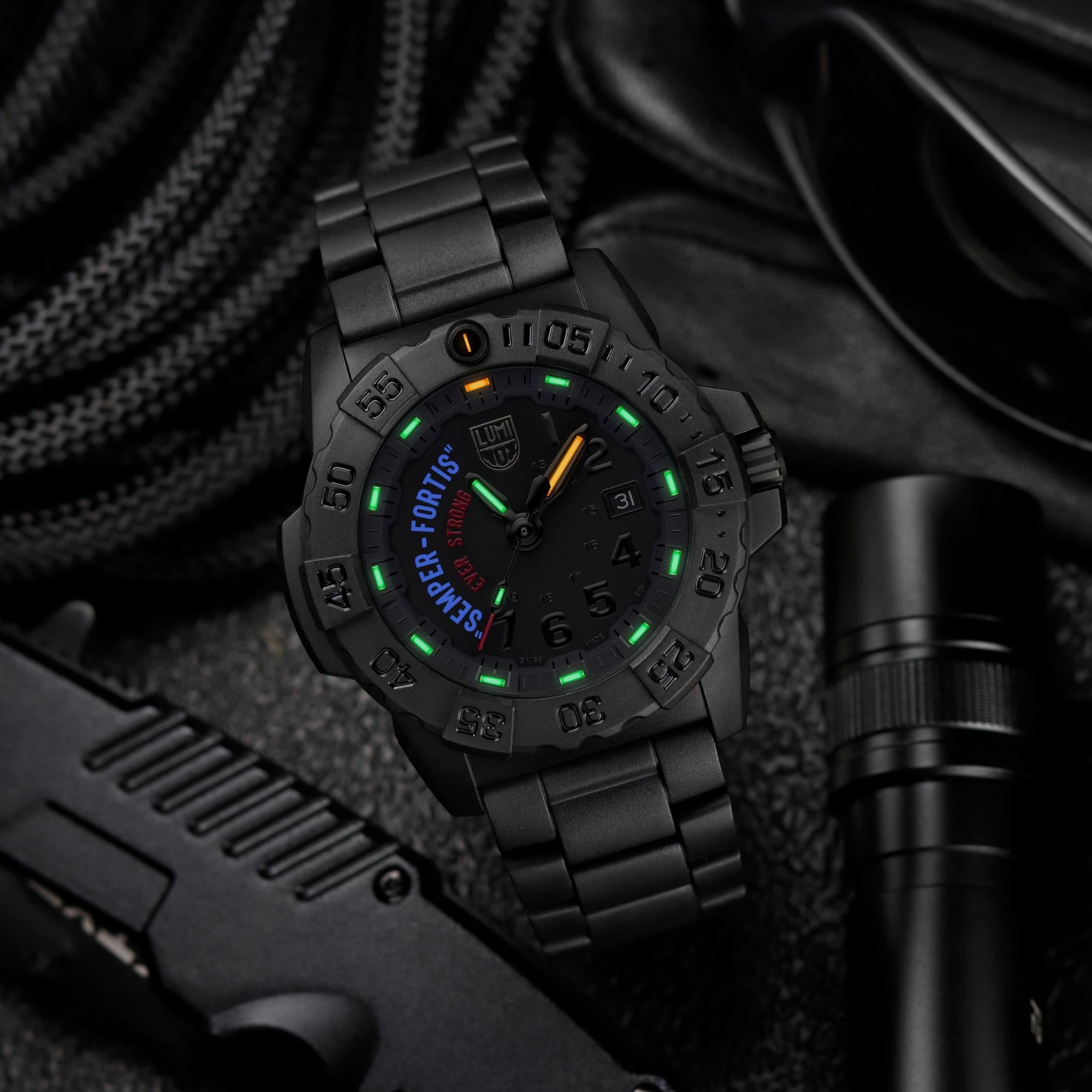 Luminox Navy SEAL 'Semper-Fortis' 45mm Limited Edition Black Dial Carbonox Mens Quartz Watch XS.3515.N