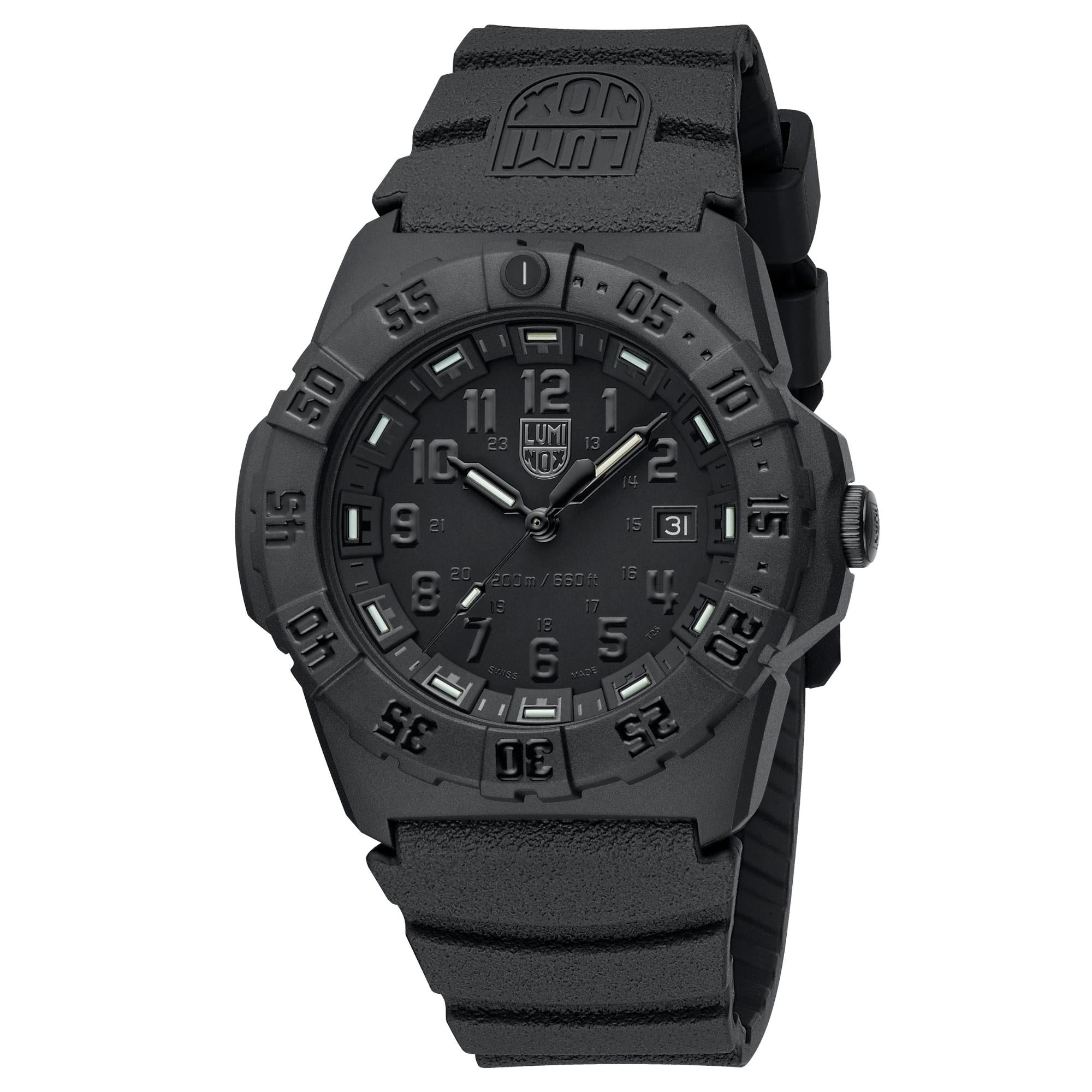 Luminox Navy SEAL 3550 Series 44mm Black Dial Rubber Mens Quartz Watch XS.3551