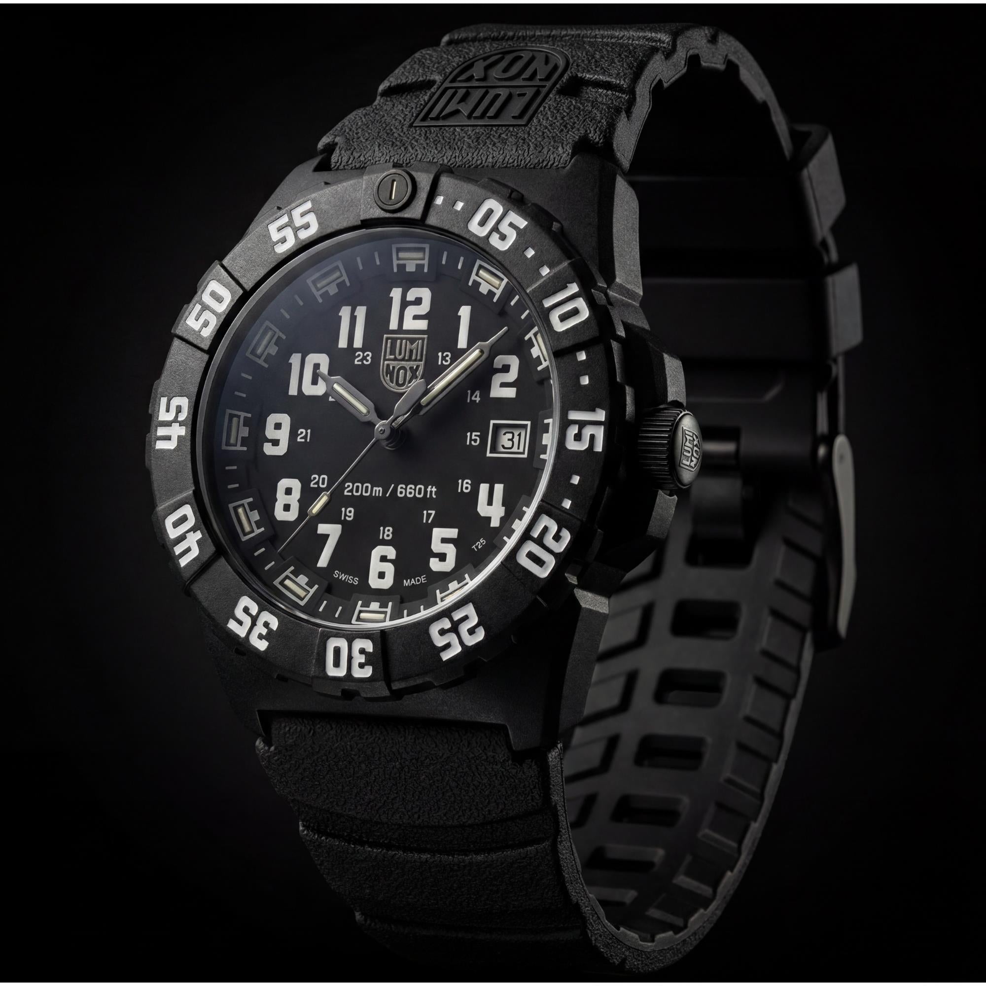 Luminox Navy SEAL 3550 Series 44mm Black Dial Rubber Mens Quartz Watch XS.3551