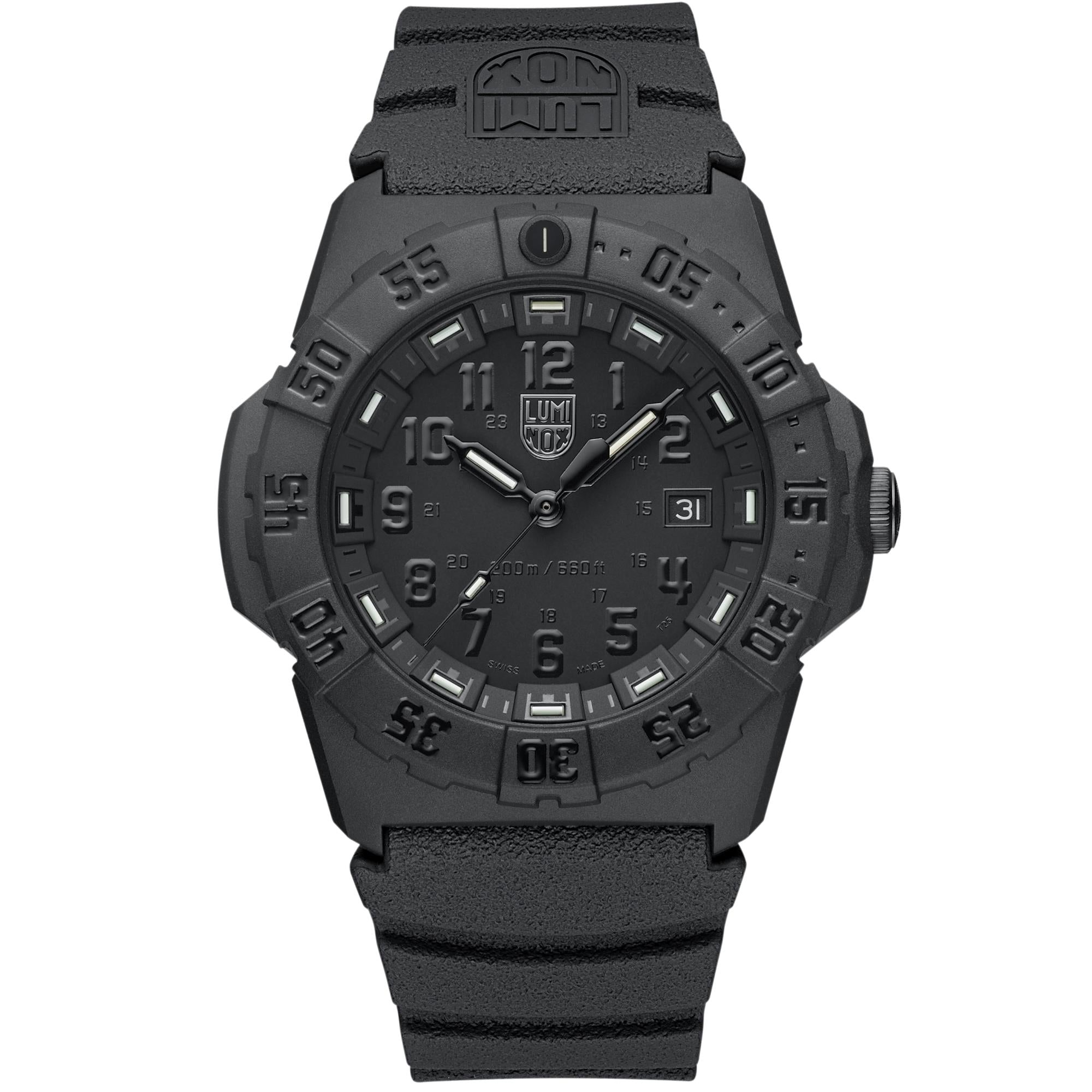 Luminox Navy SEAL 3550 Series 44mm Black Out Dial Rubber Mens Quartz Watch XS.3551.BO