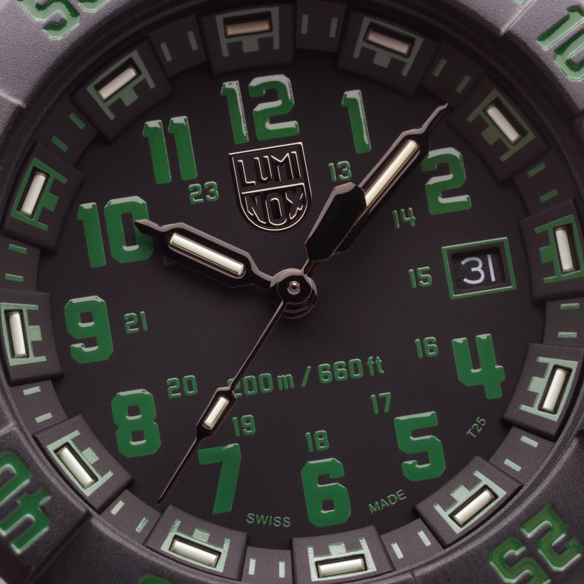 Luminox Navy SEAL 3550 Series 44mm Black and Green Dial Rubber Mens Quartz Watch XS.3567