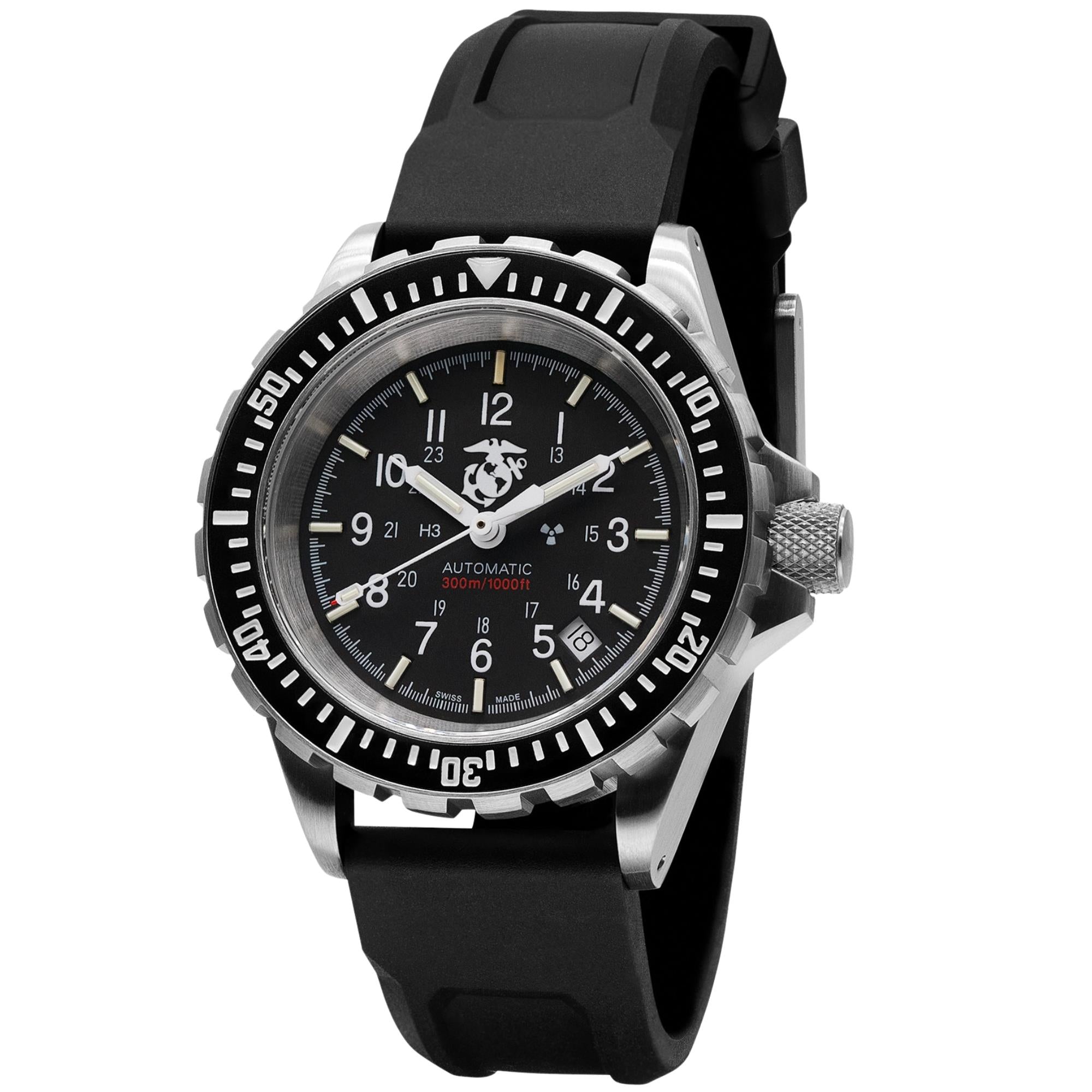 Marathon GSAR Official USMC 41mm Black Dial Rubber Mens Automatic Watch WW194006SS-0230