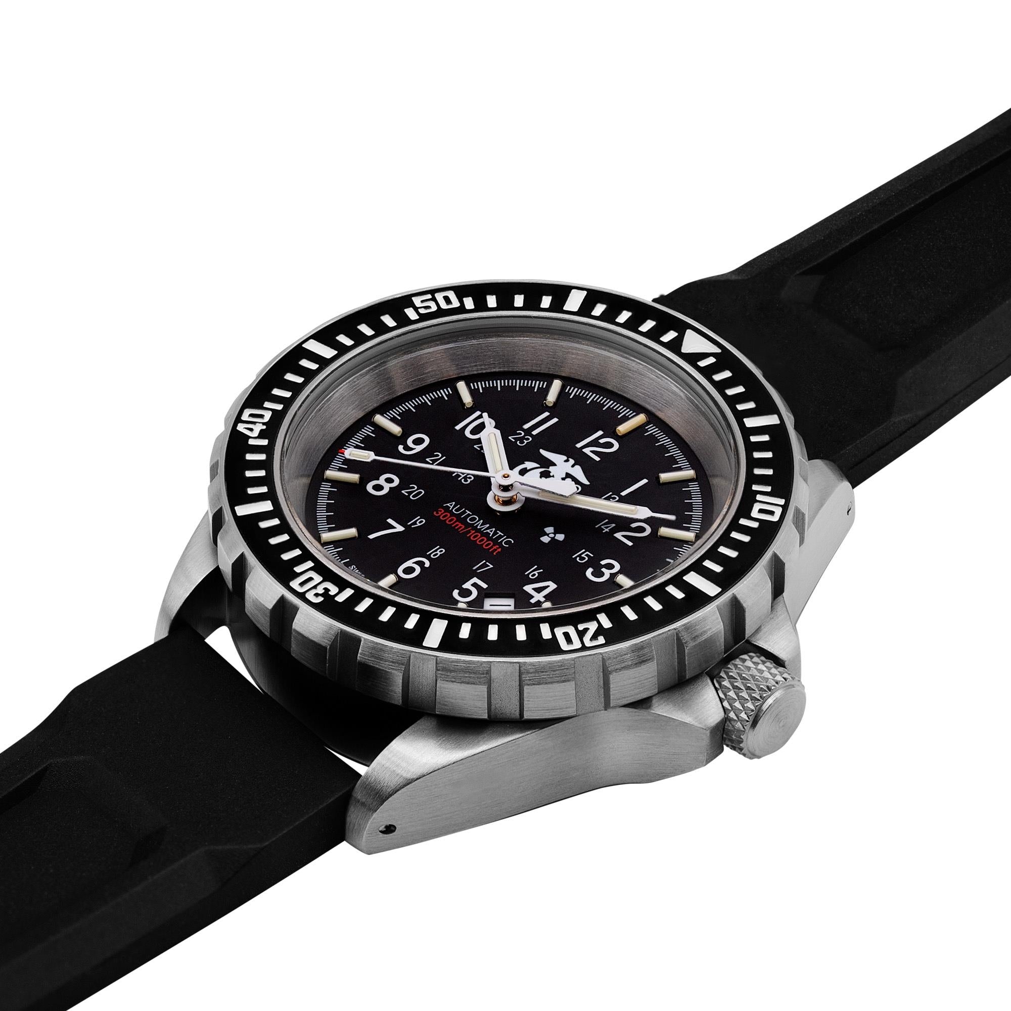 Marathon GSAR Official USMC 41mm Black Dial Rubber Mens Automatic Watch WW194006SS-0230