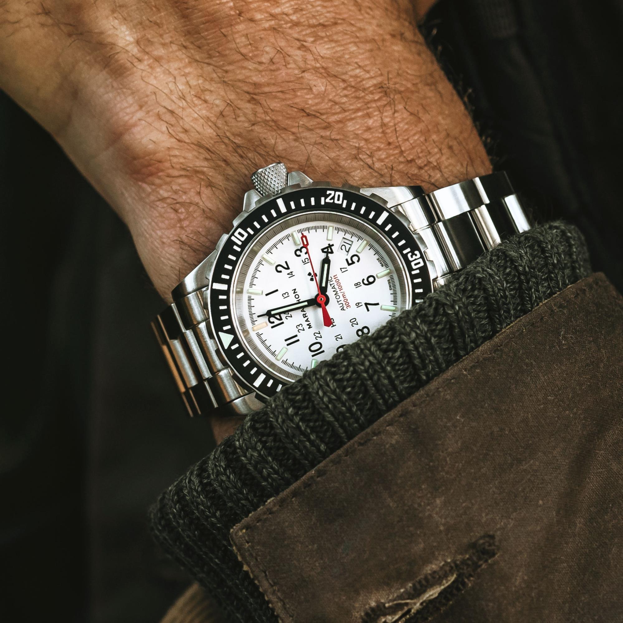Marathon GSAR Arctic Edition 41mm White Dial Steel Mens Automatic Watch WW194006SS-0513