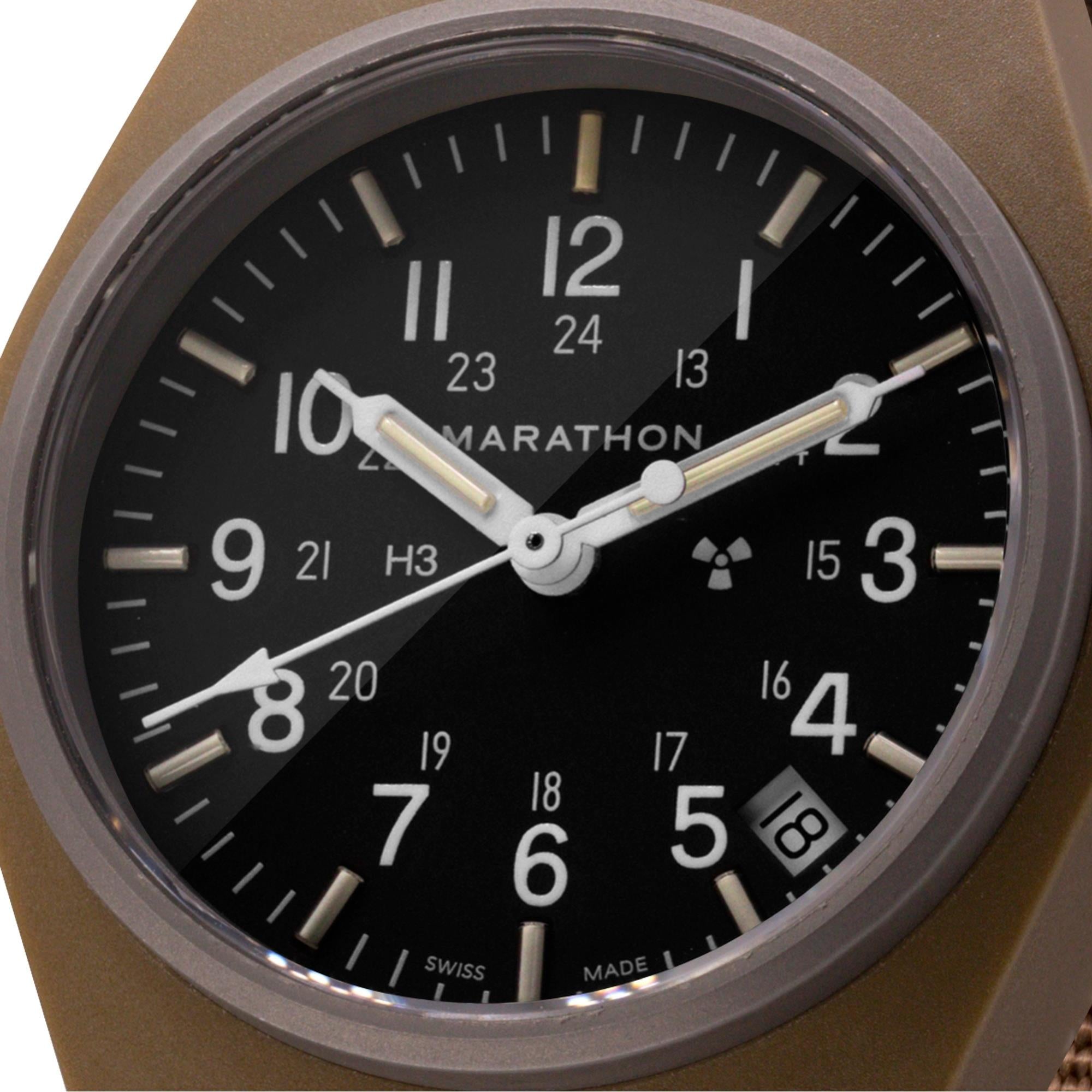 Marathon General Purpose Field 34mm Black Dial Nylon Mens Quartz Watch WW194015DT-0103