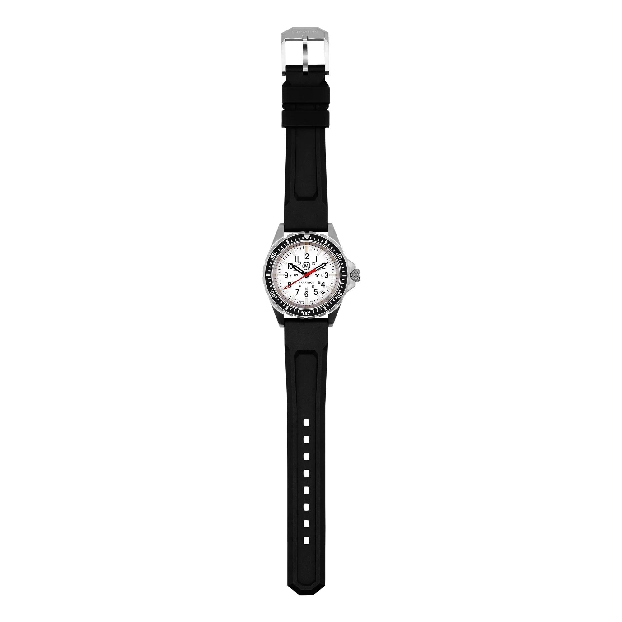 Marathon MSAR Arctic Edition 36mm White Dial Rubber Mens Quartz Watch WW194027SS-0530