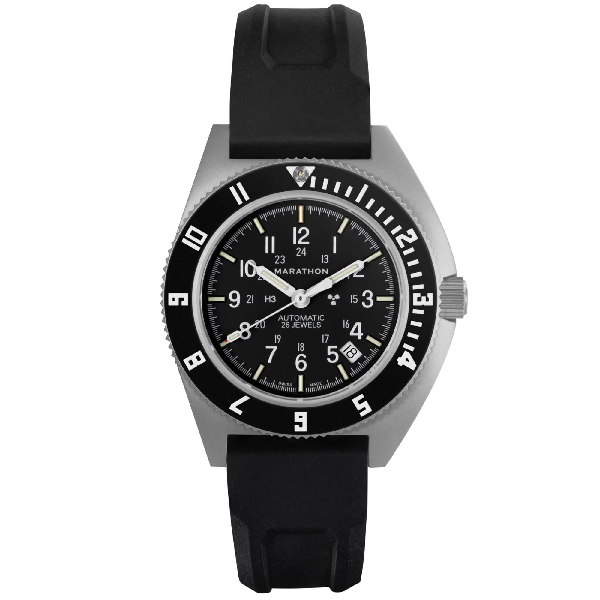 Marathon Navigator SSNAV-D 41mm Black Dial Rubber Mens Automatic Watch WW194030SS-0130