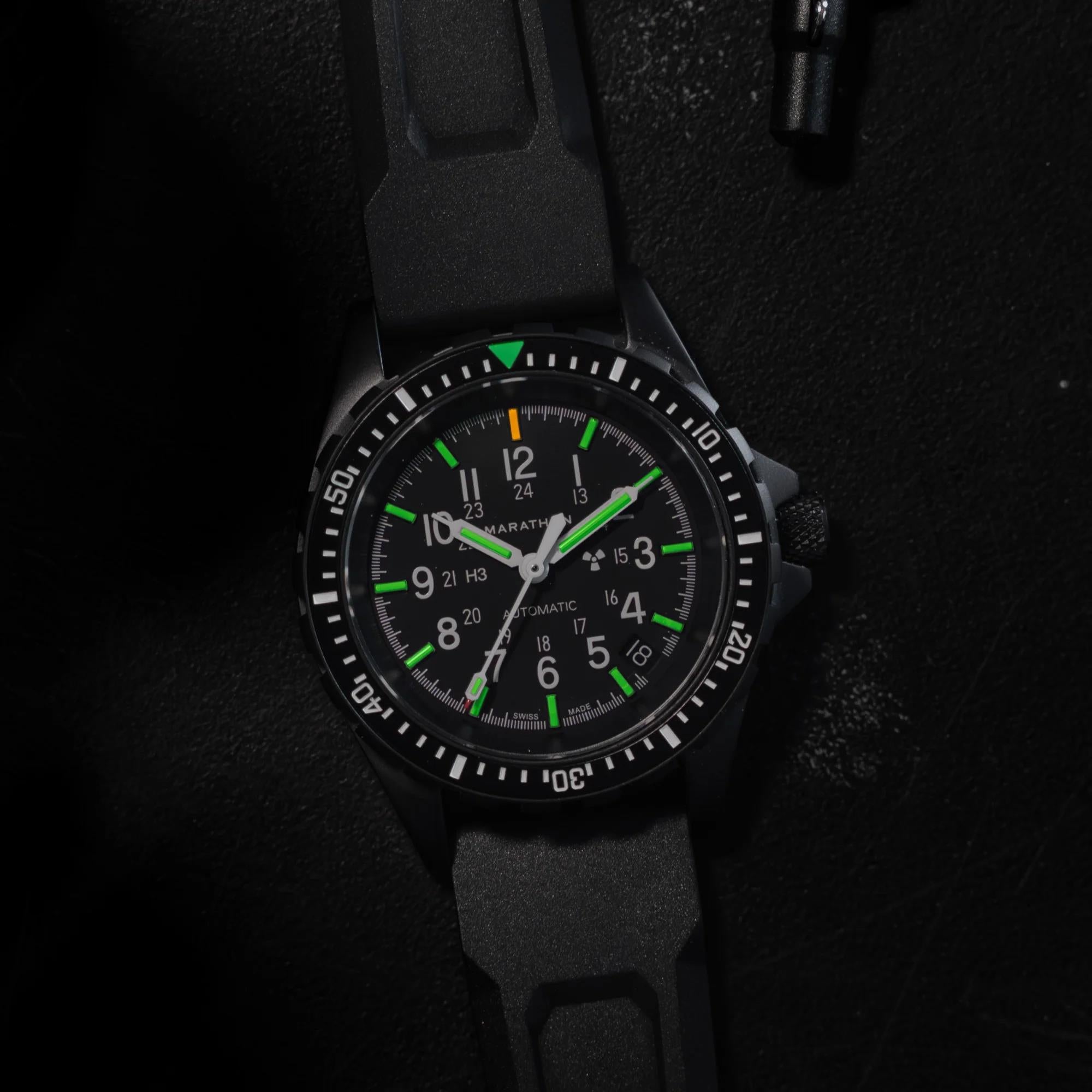 Marathon SAR Anthracite 36mm Black Dial Rubber Mens Automatic Watch WW194026BK-0130