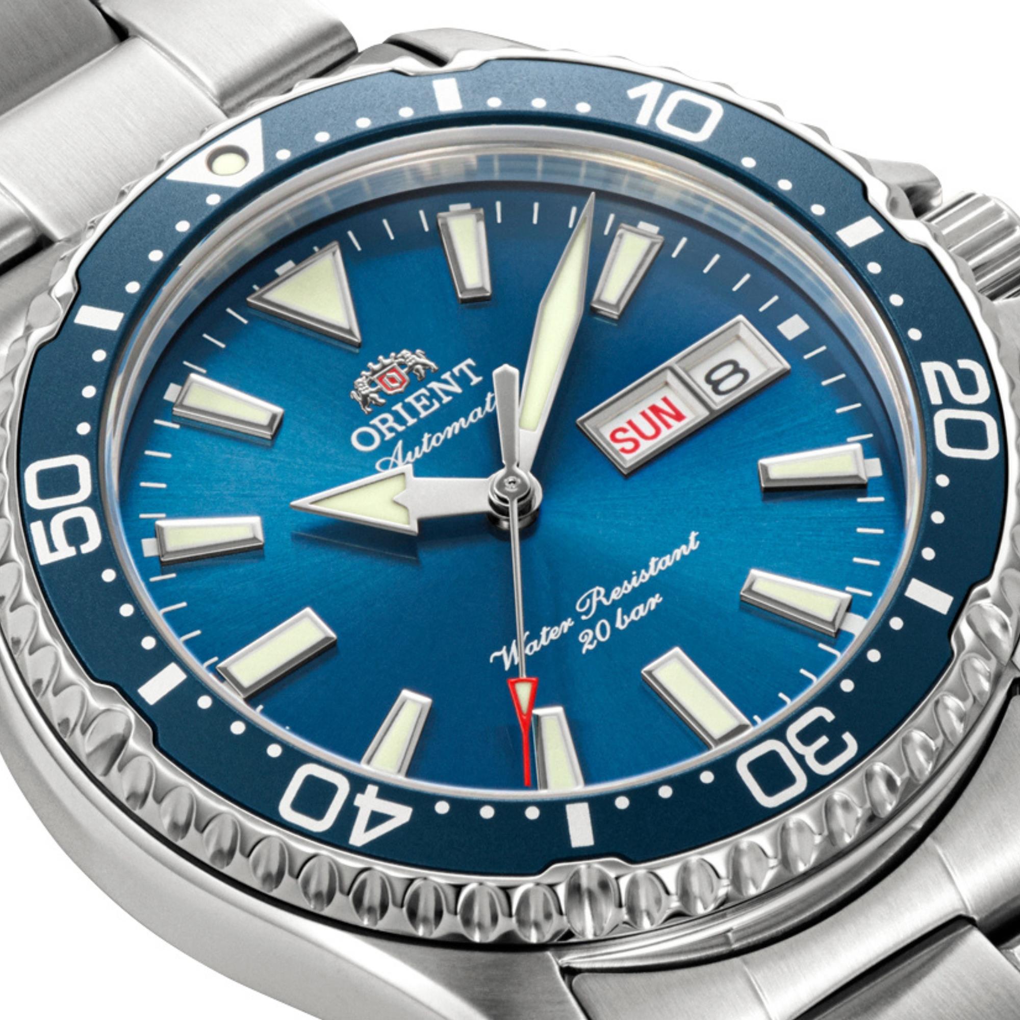 Orient Mako 'Kamasu' 42mm Blue Dial Steel Mens Automatic Watch RA-AA0824L39B