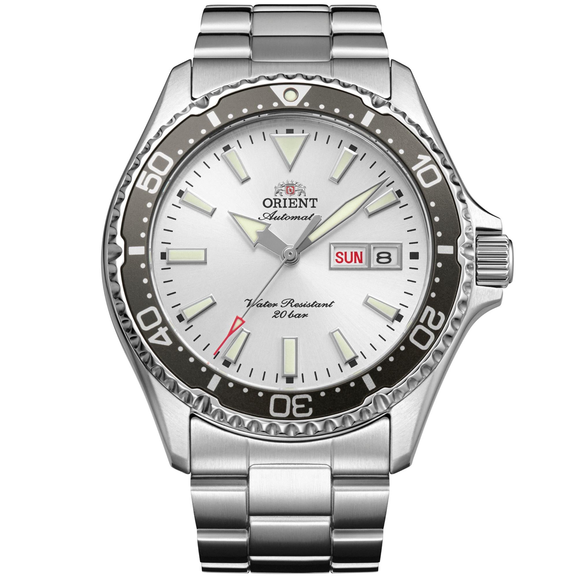 Orient Mako 'Kamasu' 42mm White Dial Steel Mens Automatic Watch RA-AA0825S39B