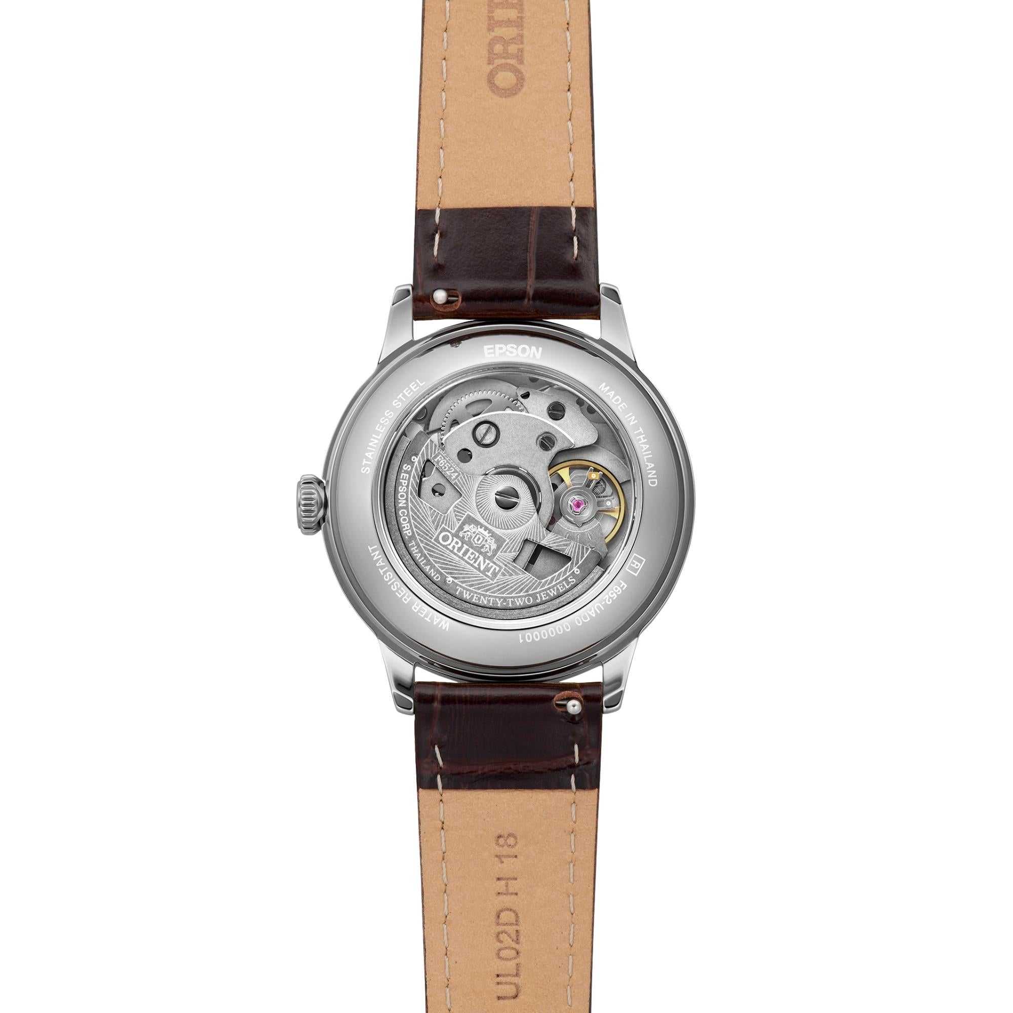 Orient Bambino 36mm 'No-Date' Ivory Dial Leather Automatic Watch RA-BB0104Y30B