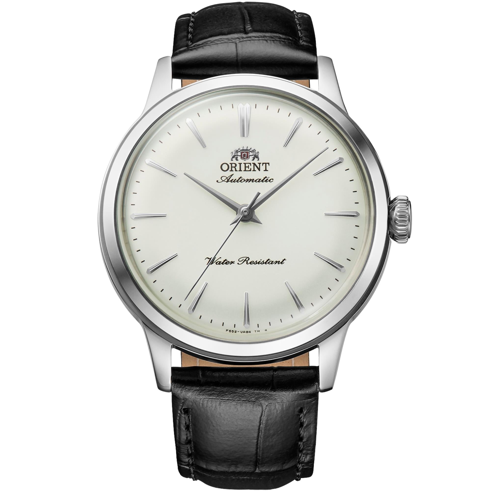 Orient Bambino 36mm 'No-Date' White Dial Leather Automatic Watch RA-BB0103S30B