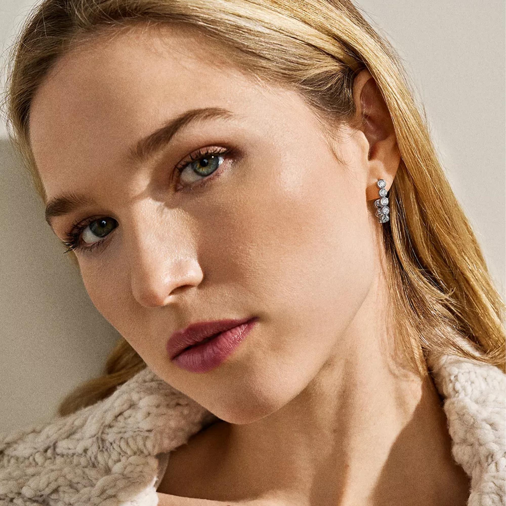 Skagen Moderne Glitz Silver J-Hoop Ladies Earrings SKJ5022040