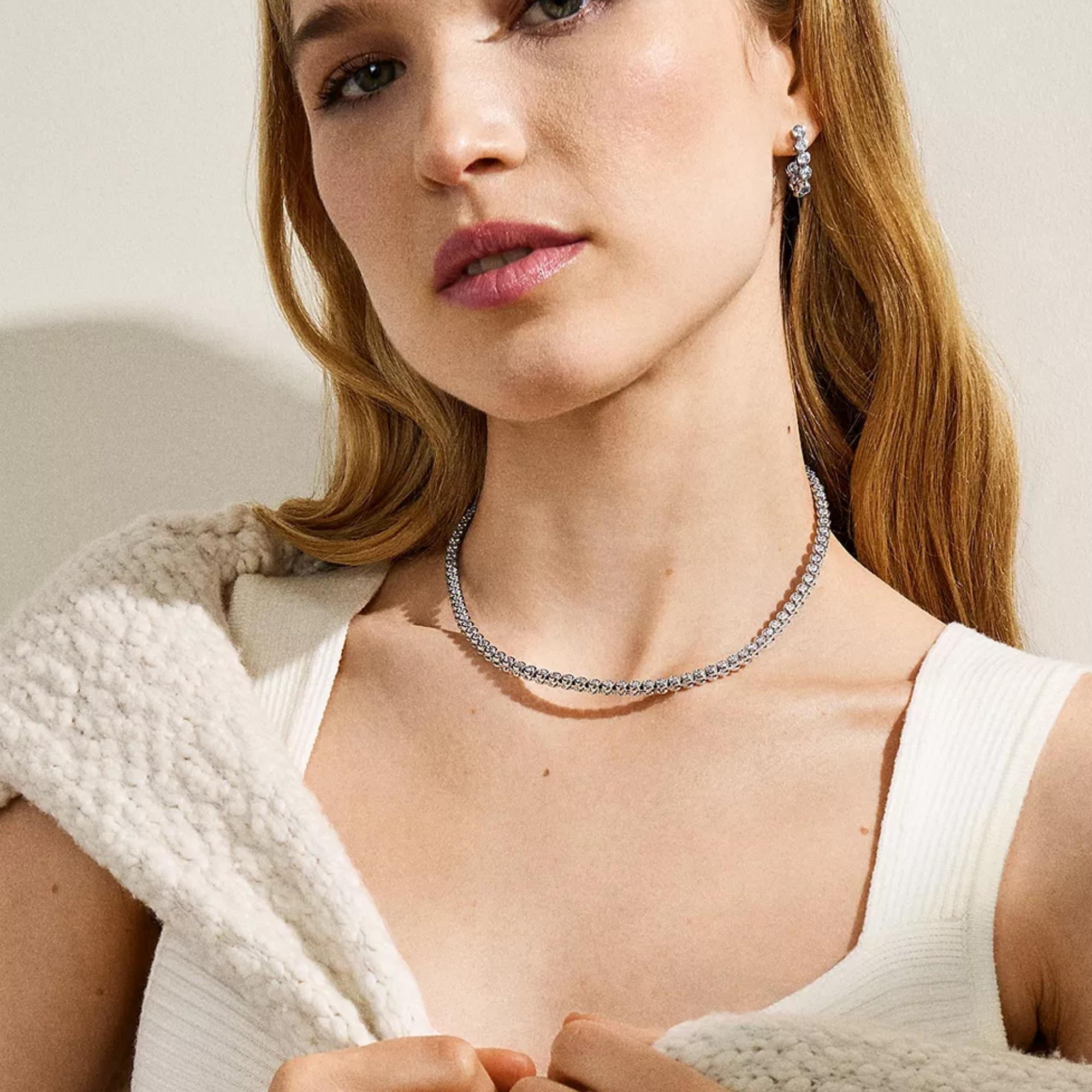 Skagen Moderne Glitz Silver Ladies Necklace SKJ5018040