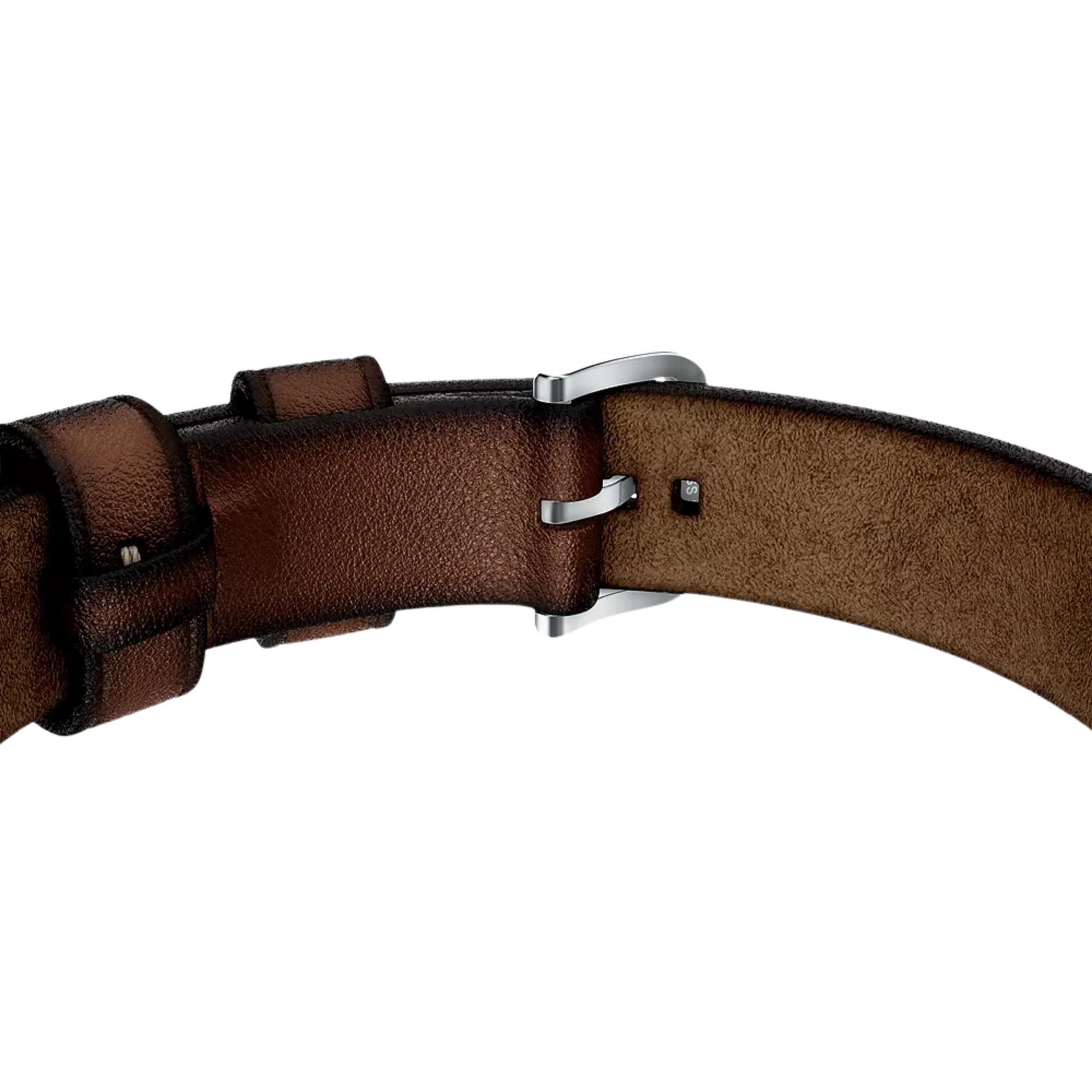 Fossil Everett Topstitch Brown Leather Strap Mens Bracelet JF05025040