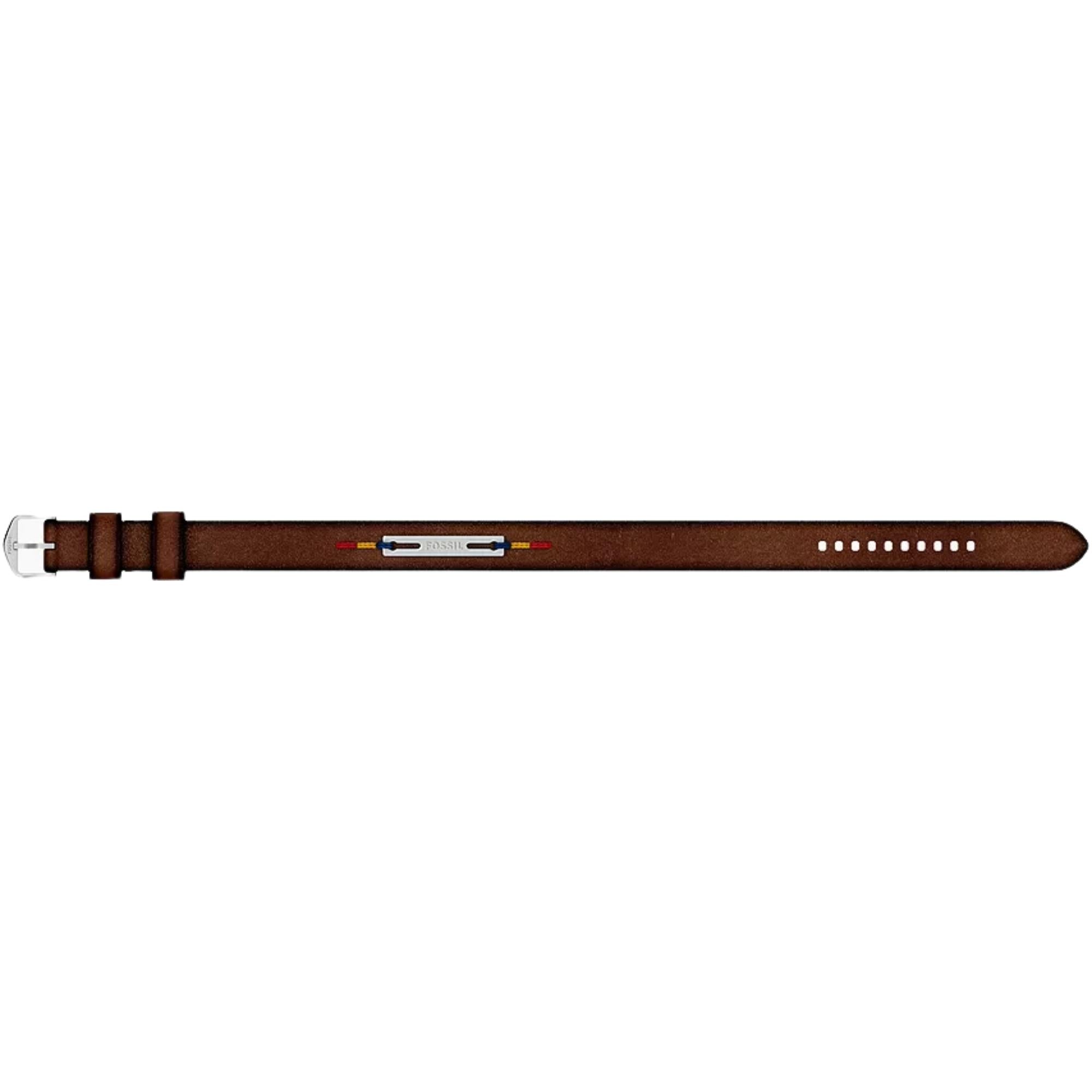 Fossil Everett Topstitch Brown Leather Strap Mens Bracelet JF05025040