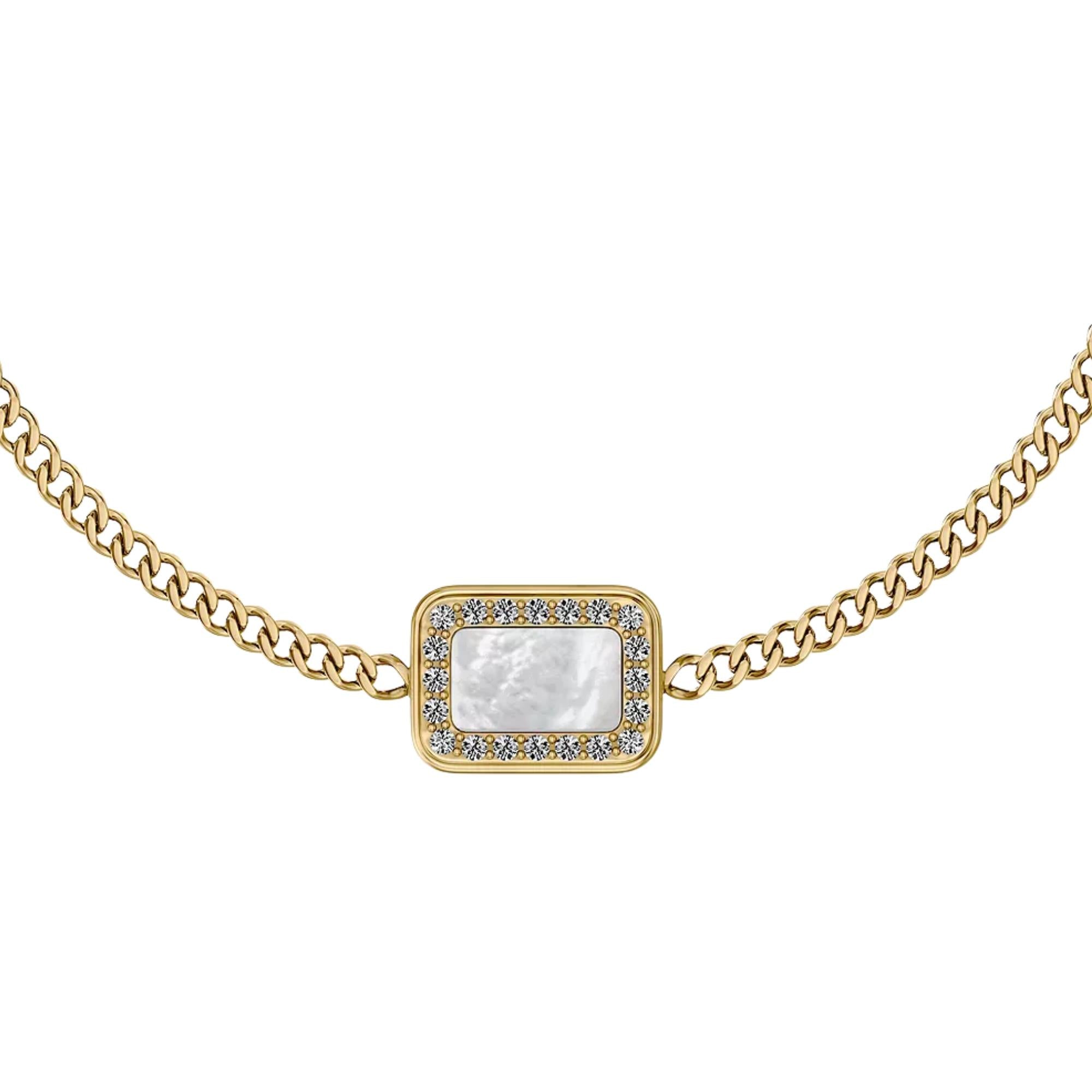 Fossil Raquel Glitz White Mother of Pearl Station Ladies Bracelet JF04998710