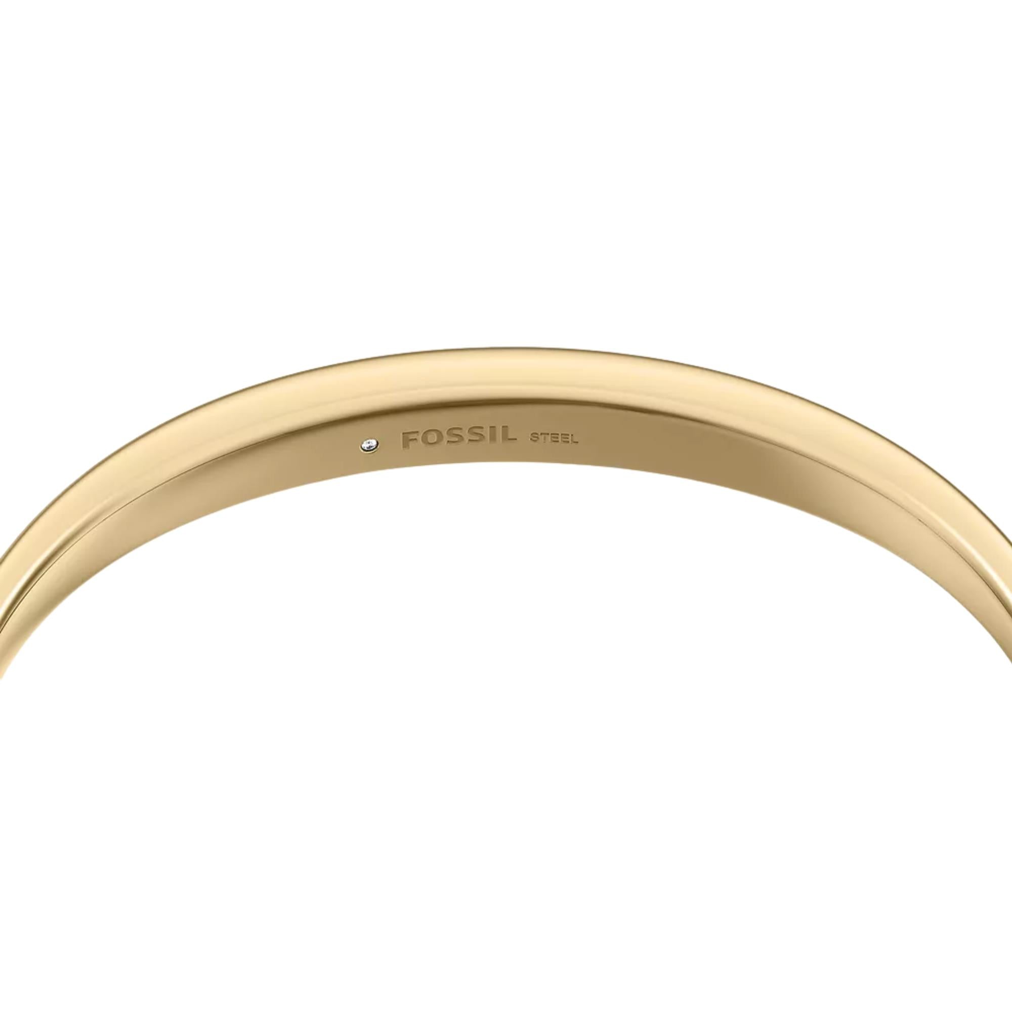 Fossil Ellis Domed Gold Steel Bangle Ladies Bracelet JF05000710