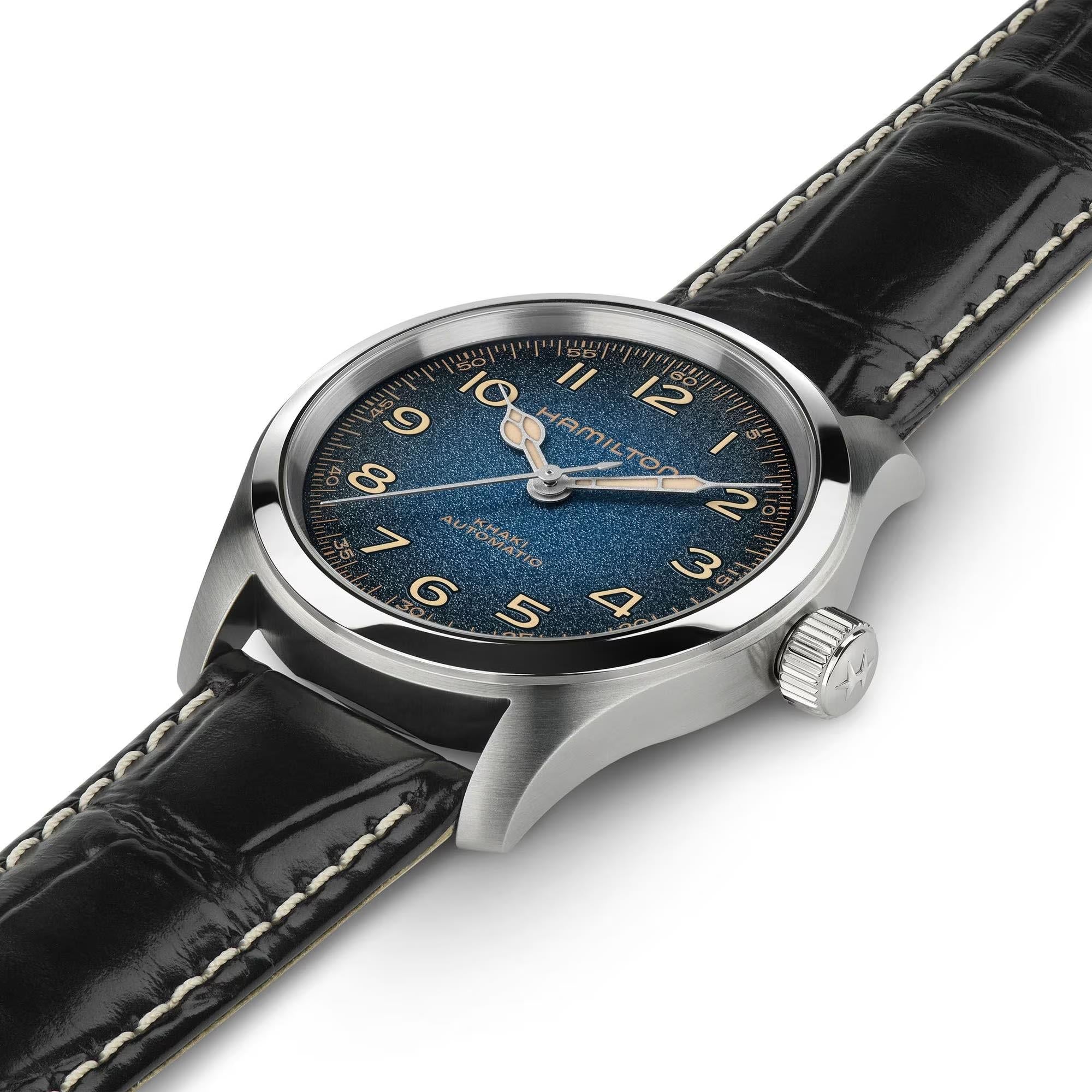 Hamilton Khaki Field Murph 38mm Blue Dial Leather Mens Automatic Watch H70405740